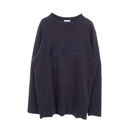 ロゴ刺繍 長袖Tシャツ コットン ネイビー モンクレール トップス MONCLER