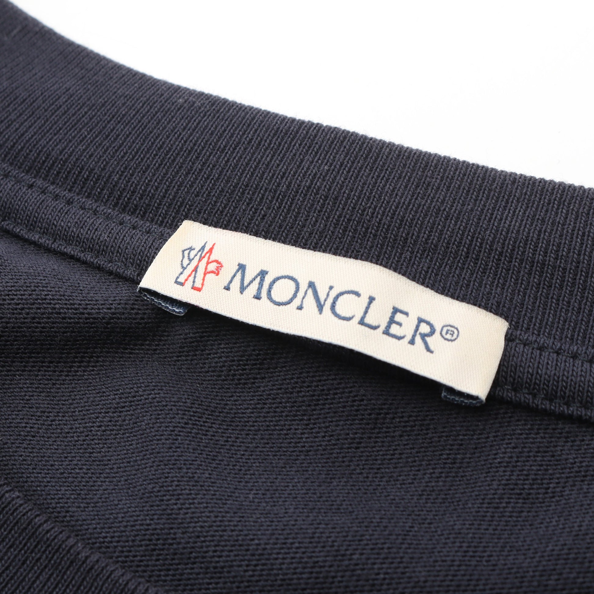 ロゴ刺繍 長袖Tシャツ コットン ネイビー モンクレール トップス MONCLER