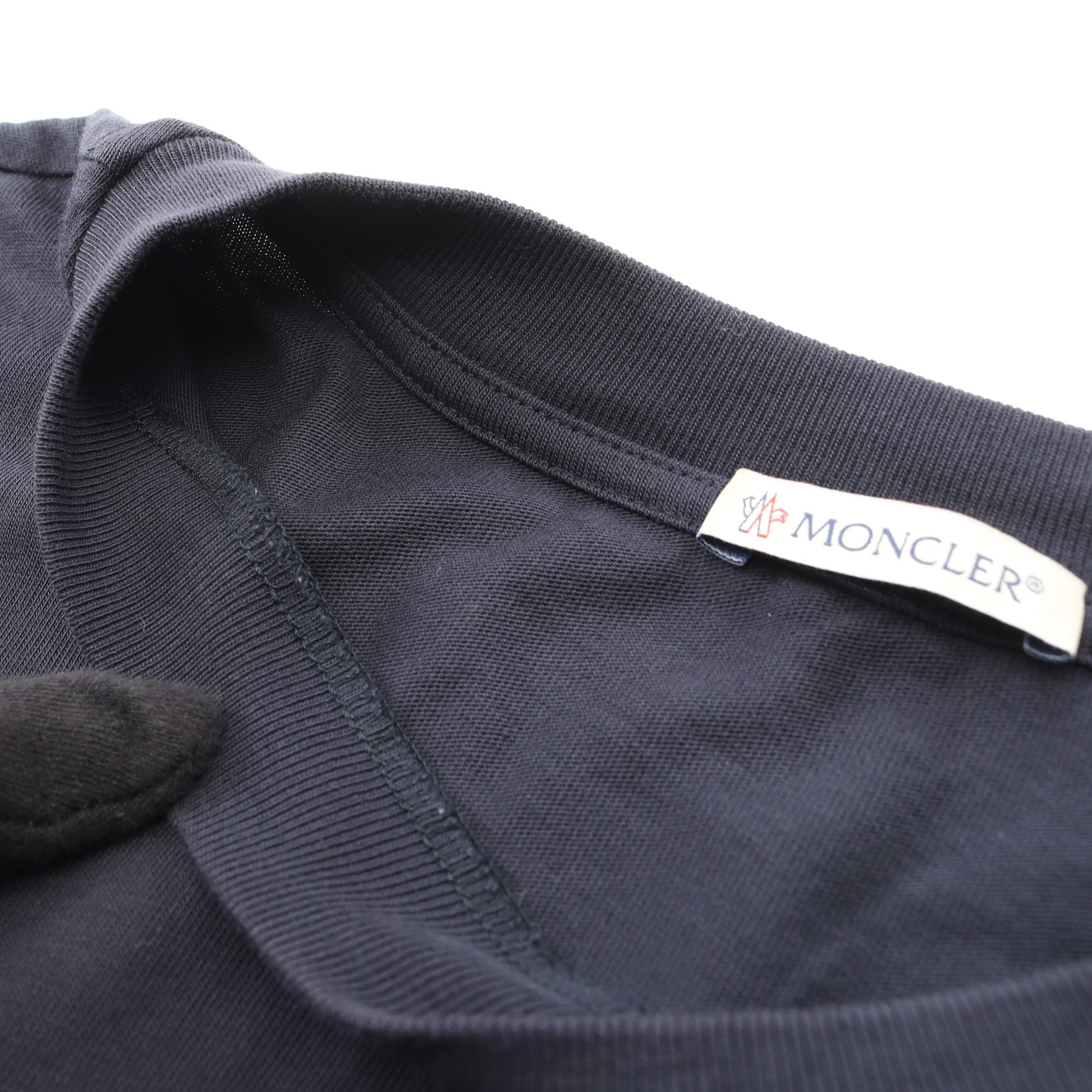 ロゴ刺繍 長袖Tシャツ コットン ネイビー モンクレール トップス MONCLER