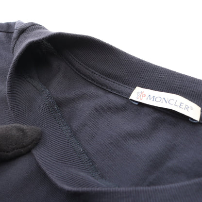 ロゴ刺繍 長袖Tシャツ コットン ネイビー モンクレール トップス MONCLER