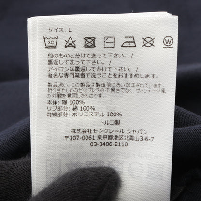 ロゴ刺繍 長袖Tシャツ コットン ネイビー モンクレール トップス MONCLER