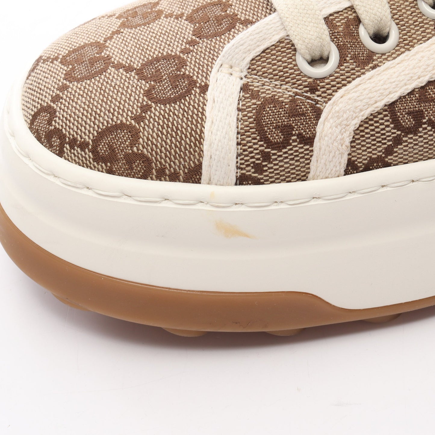 GUCCI TENNIS 1977 GGキャンバス ハイカットスニーカー キャンバス ベージュ ブラウン グッチ シューズ GUCCI