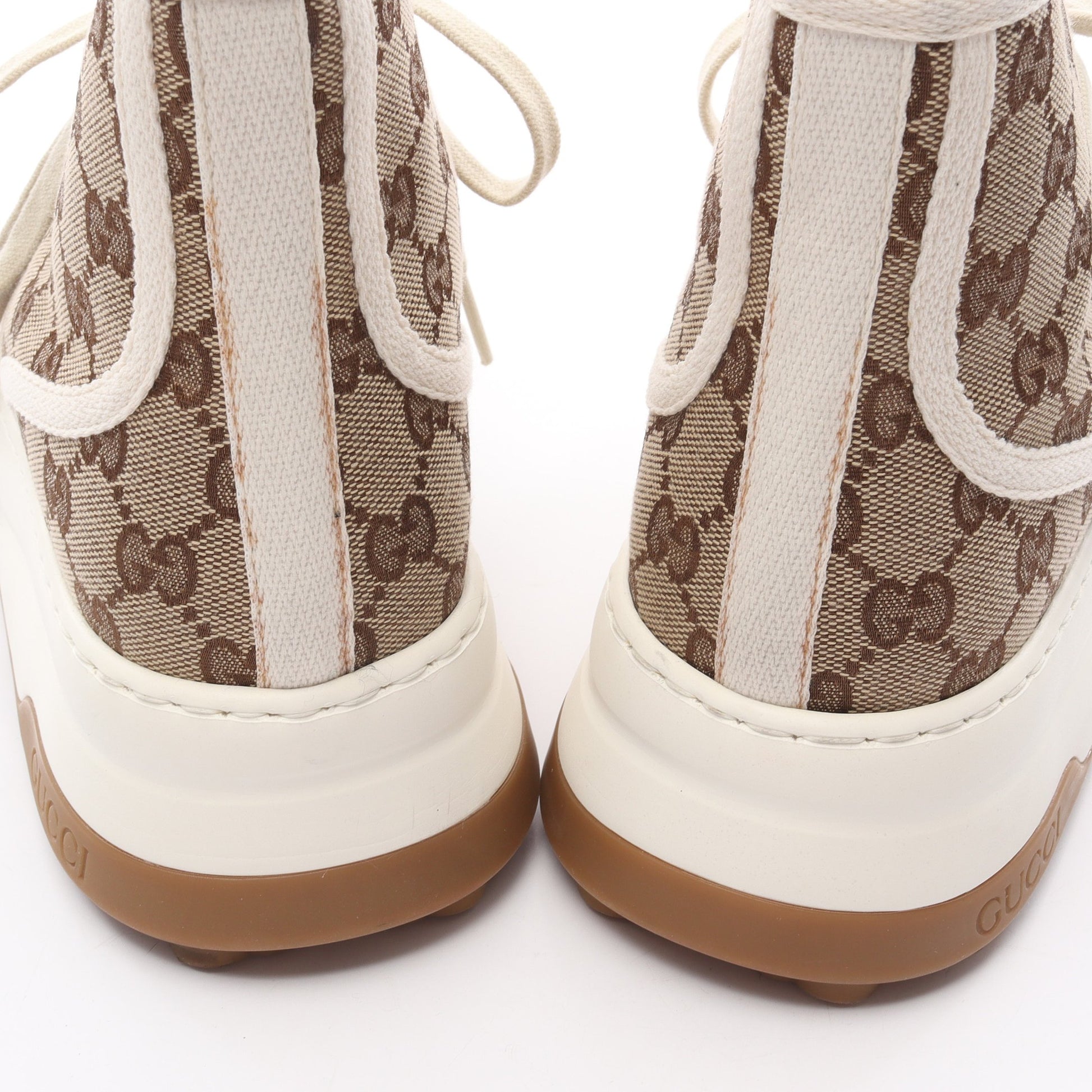 GUCCI TENNIS 1977 GGキャンバス ハイカットスニーカー キャンバス ベージュ ブラウン グッチ シューズ GUCCI