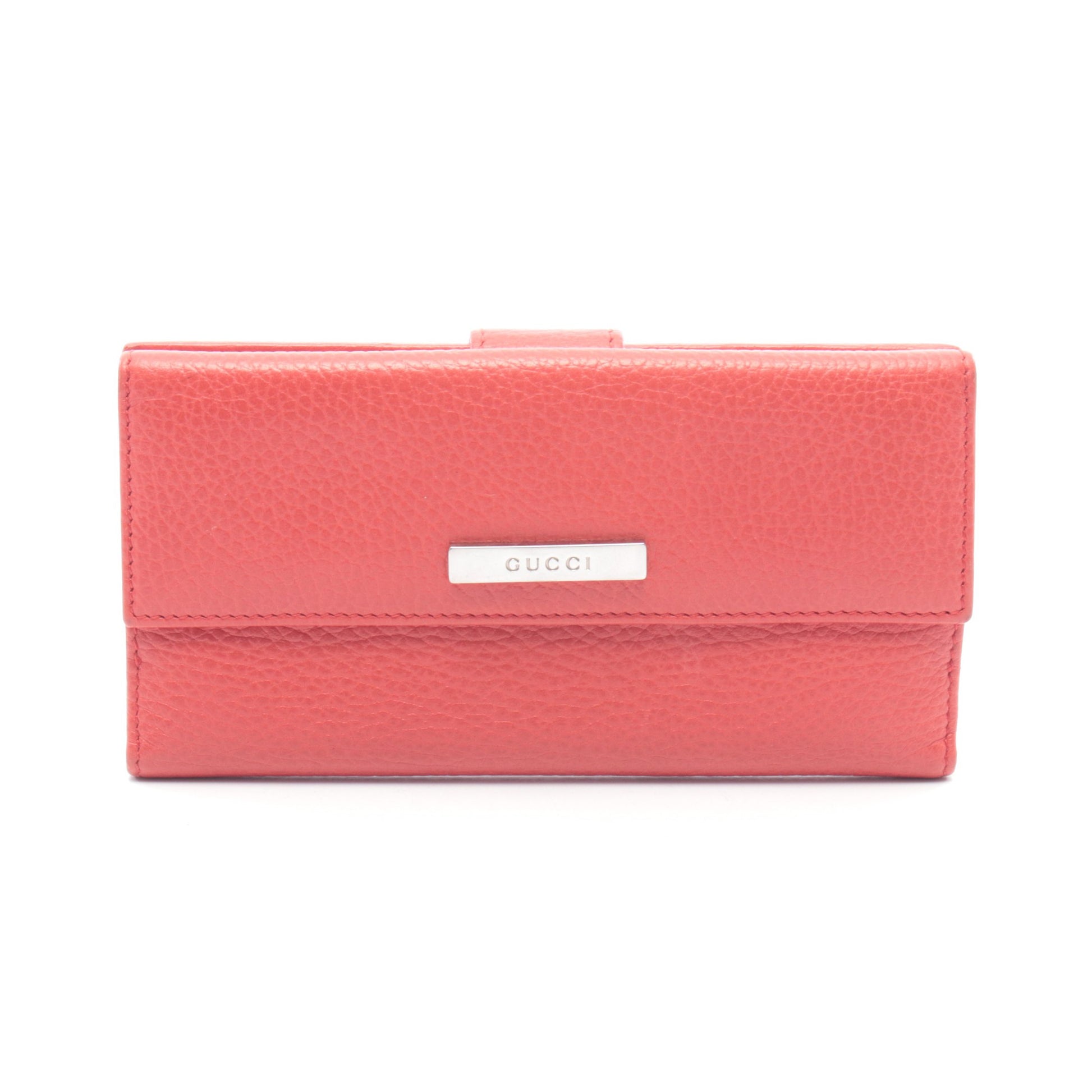 Wホック財布 レザー レッド グッチ 財布・小物 GUCCI