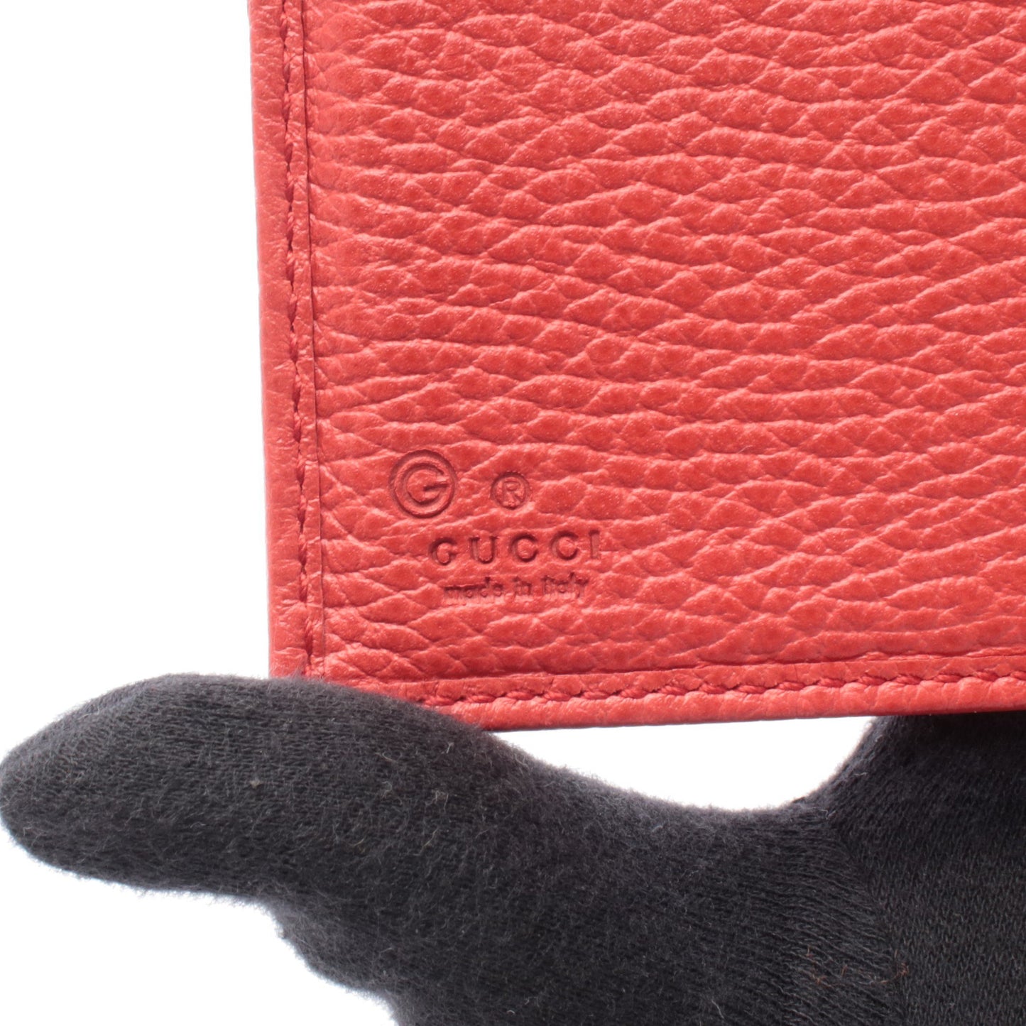 Wホック財布 レザー レッド グッチ 財布・小物 GUCCI
