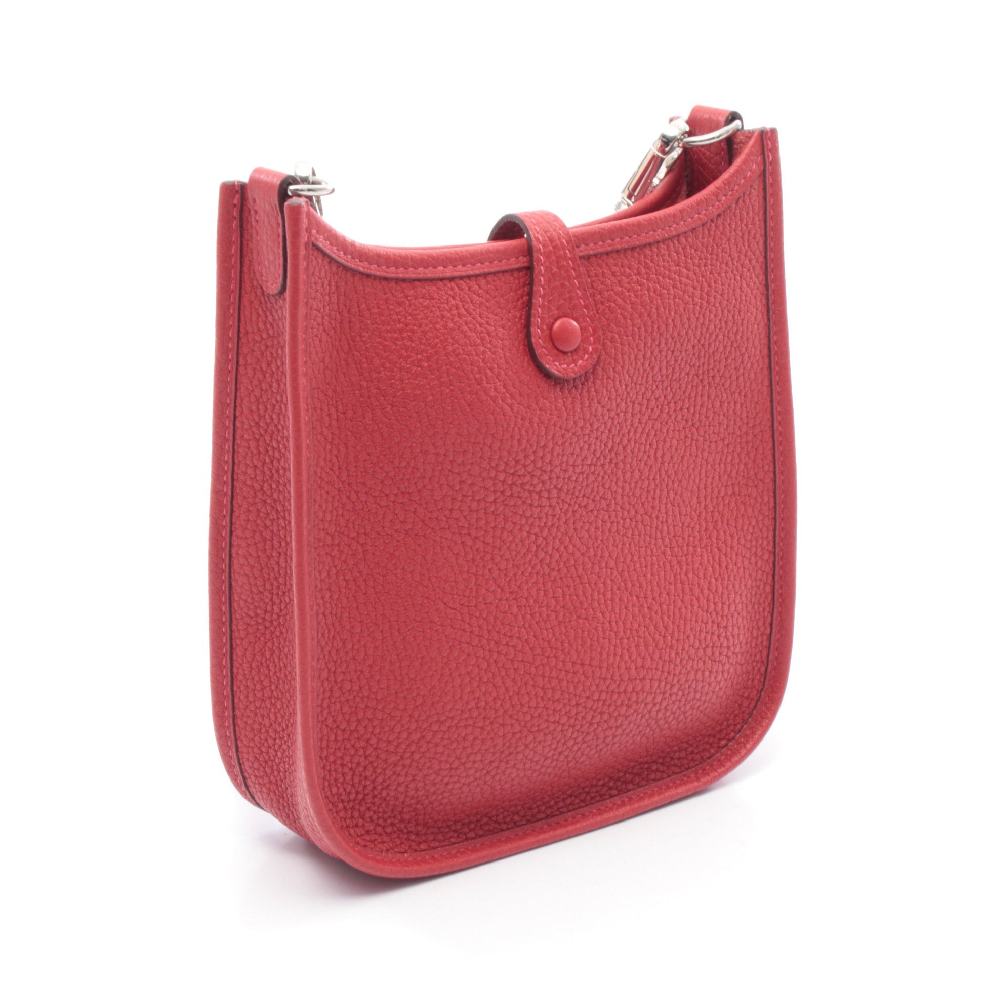エヴリンTPM ルージュカザック ショルダーバッグ トリヨンクレマンス レッド シルバー金具 T刻印 エルメス バッグ HERMES