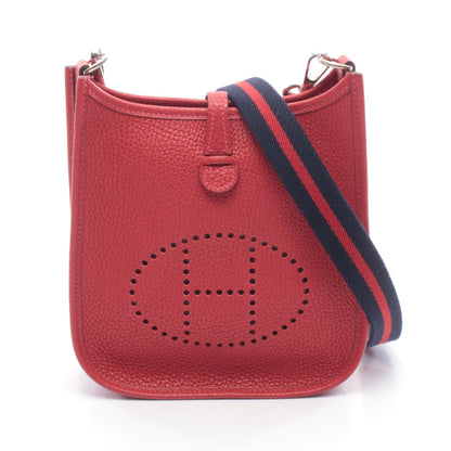 エヴリンTPM ルージュカザック ショルダーバッグ トリヨンクレマンス レッド シルバー金具 T刻印 エルメス バッグ HERMES