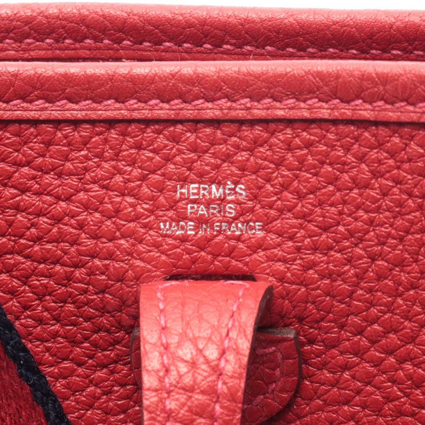 エヴリンTPM ルージュカザック ショルダーバッグ トリヨンクレマンス レッド シルバー金具 T刻印 エルメス バッグ HERMES