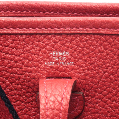 エヴリンTPM ルージュカザック ショルダーバッグ トリヨンクレマンス レッド シルバー金具 T刻印 エルメス バッグ HERMES
