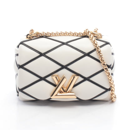 PICO GO-14 マルタージュ チェーンショルダーバッグ レザー ホワイト ブラック ルイヴィトン バッグ LOUIS VUITTON