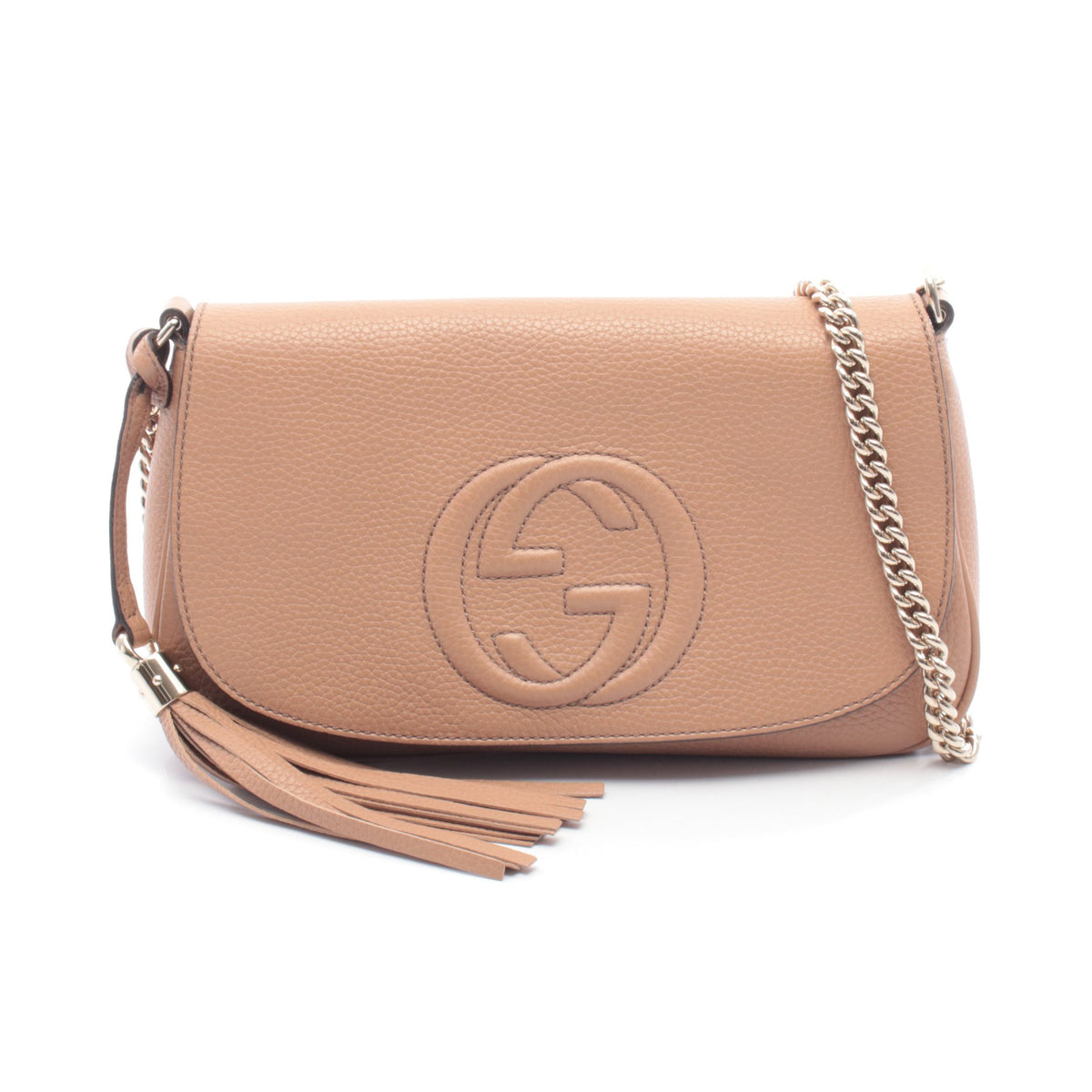 ソーホー インターロッキングG チェーンショルダーバッグ レザー ピンクベージュ グッチ バッグ GUCCI