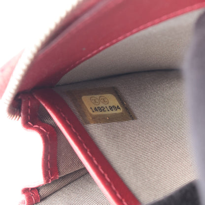 ラウンドファスナー長財布 キャビアスキン レッド シルバー金具 シャネル 財布・小物 CHANEL