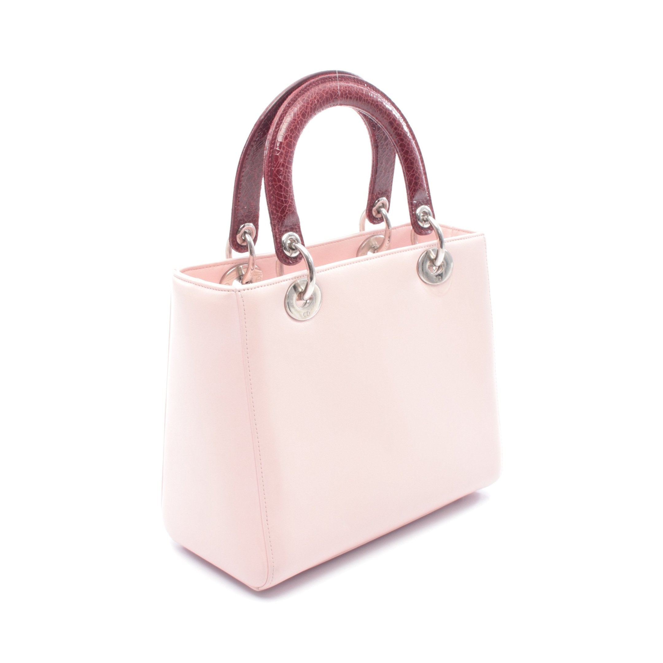 LADY DIOR レディディオール ハンドバッグ ハート ワッペン レザー