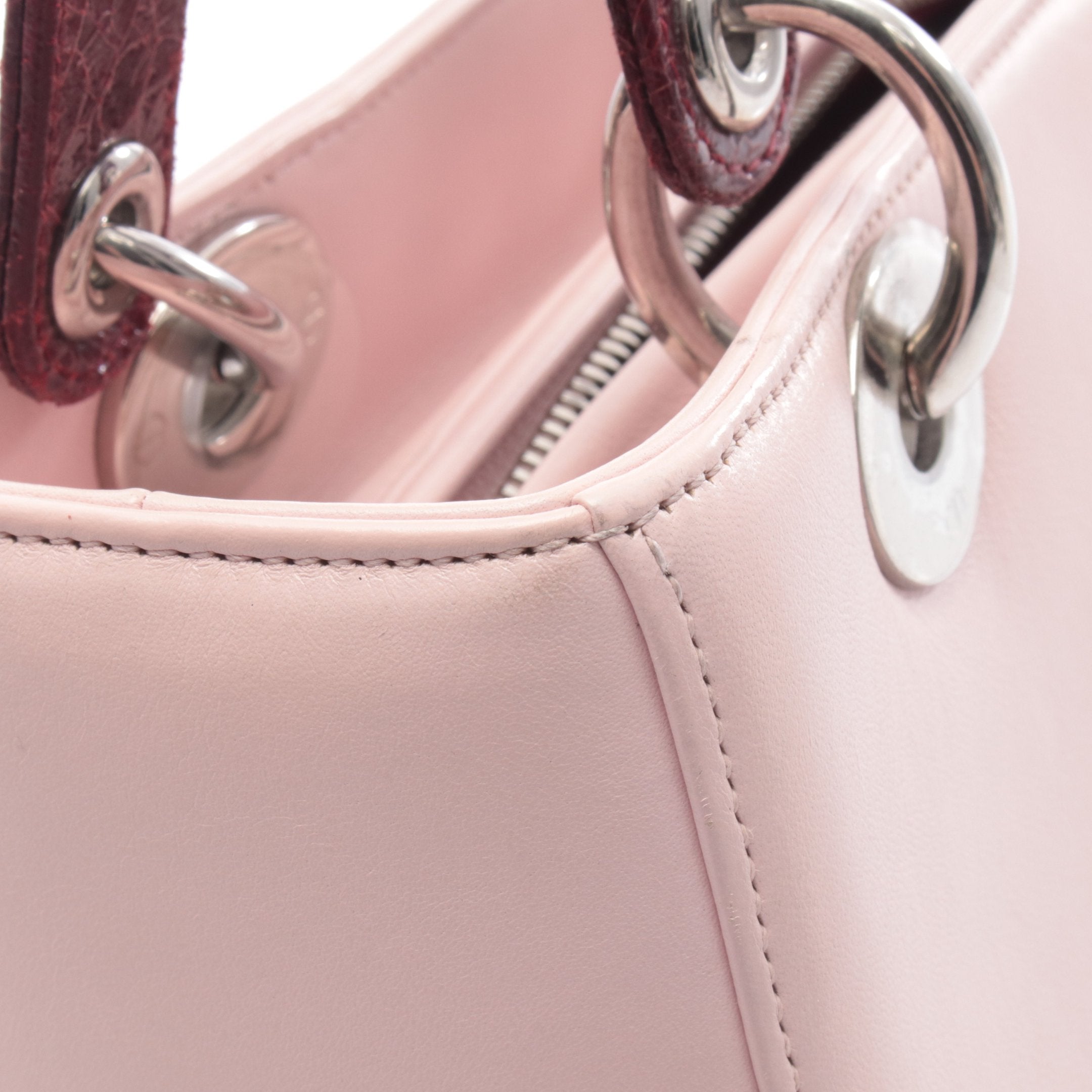 LADY DIOR レディディオール ハンドバッグ ハート ワッペン レザー