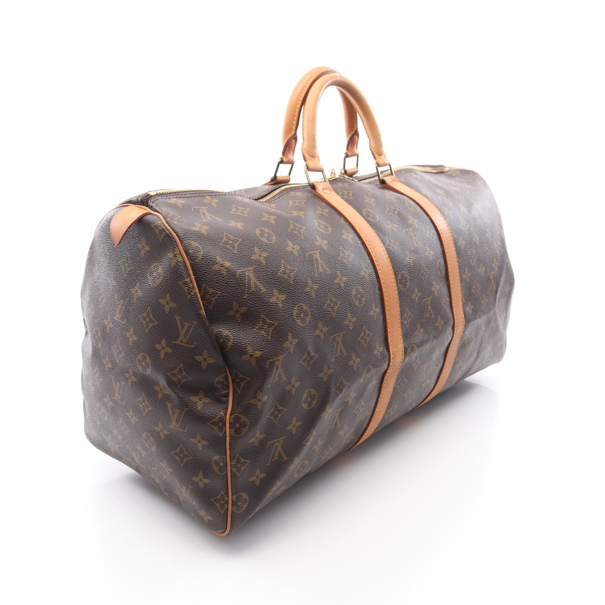 キーポル55 モノグラム ボストンバッグ PVC レザー ブラウン ルイヴィトン バッグ LOUIS VUITTON