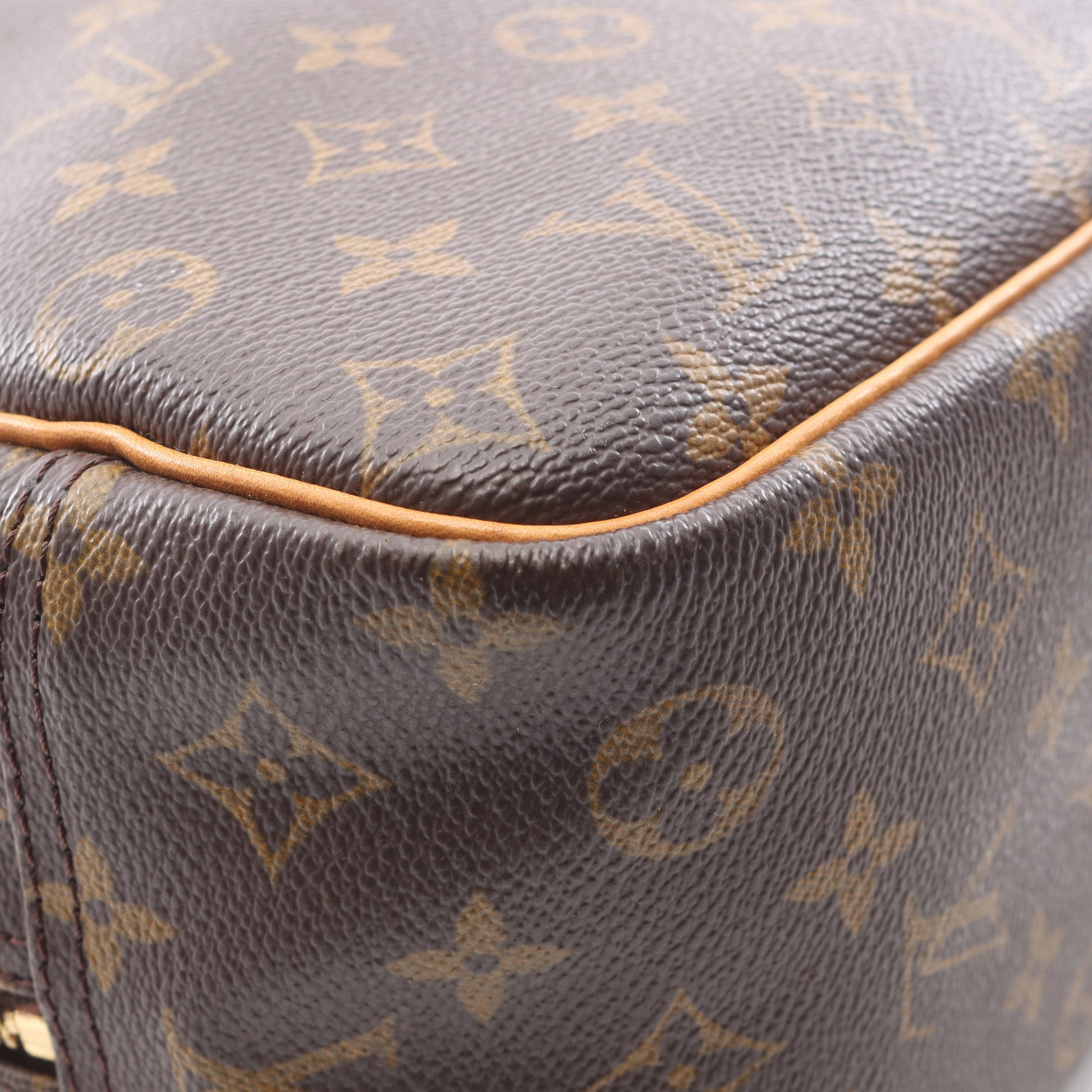 ドーヴィル ボーリングヴァニティ モノグラム ハンドバッグ PVC レザー ブラウン ルイヴィトン バッグ LOUIS VUITTON