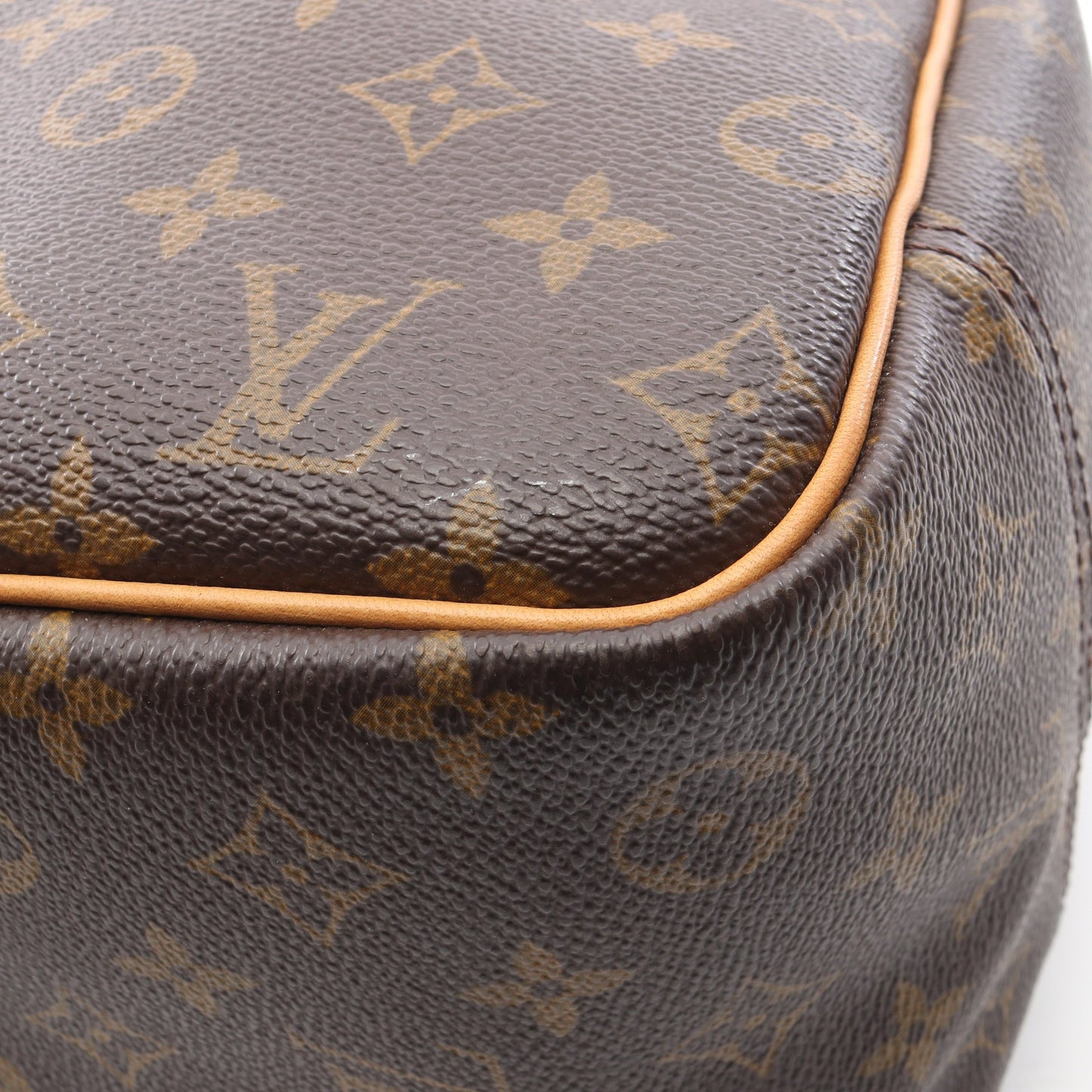 ドーヴィル ボーリングヴァニティ モノグラム ハンドバッグ PVC レザー ブラウン ルイヴィトン バッグ LOUIS VUITTON