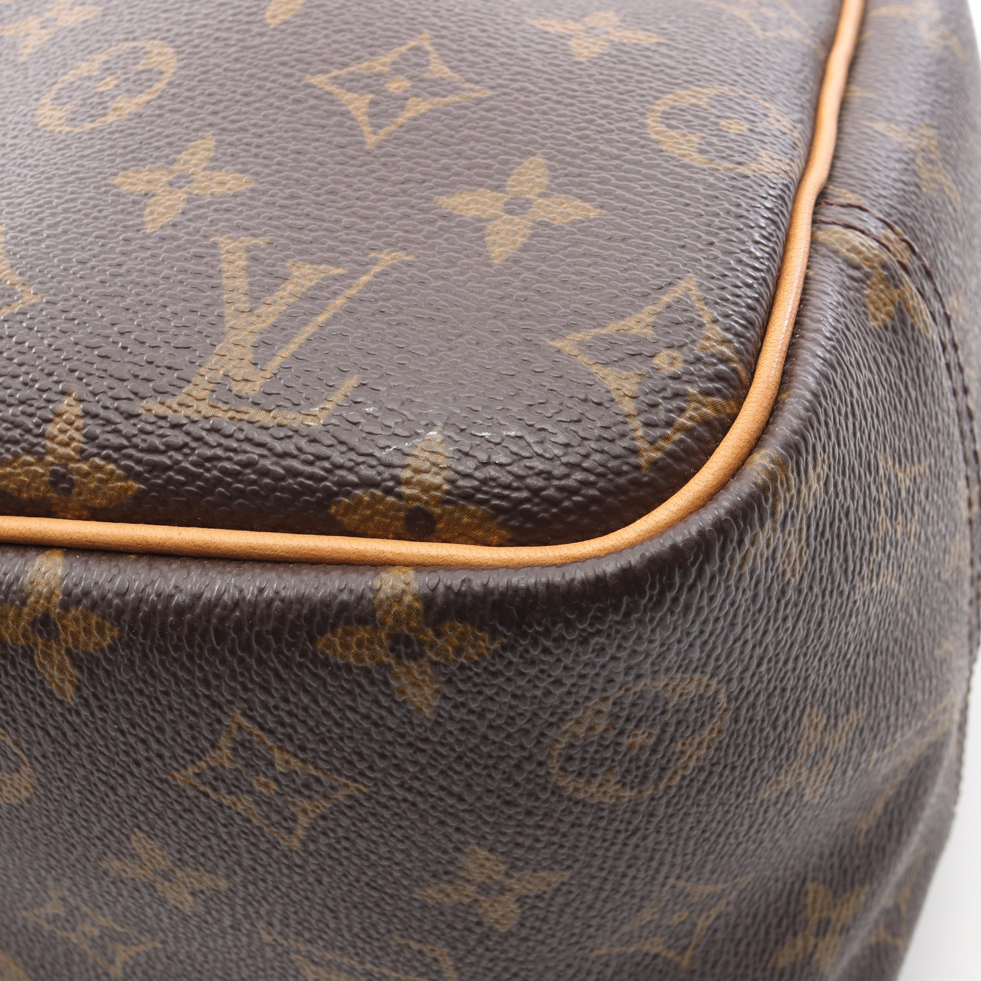 ドーヴィル ボーリングヴァニティ モノグラム ハンドバッグ PVC レザー ブラウン ルイヴィトン バッグ LOUIS VUITTON