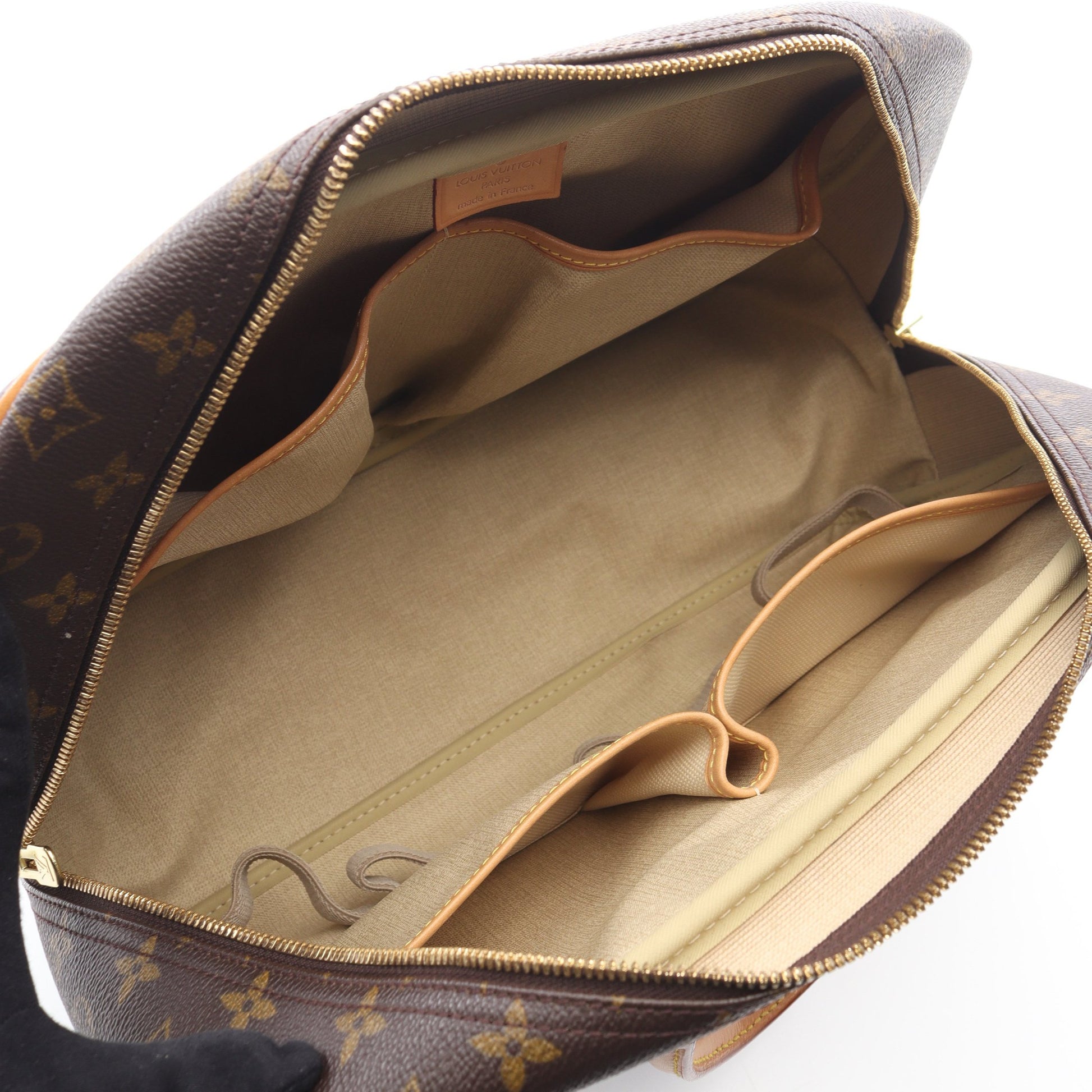 ドーヴィル ボーリングヴァニティ モノグラム ハンドバッグ PVC レザー ブラウン ルイヴィトン バッグ LOUIS VUITTON