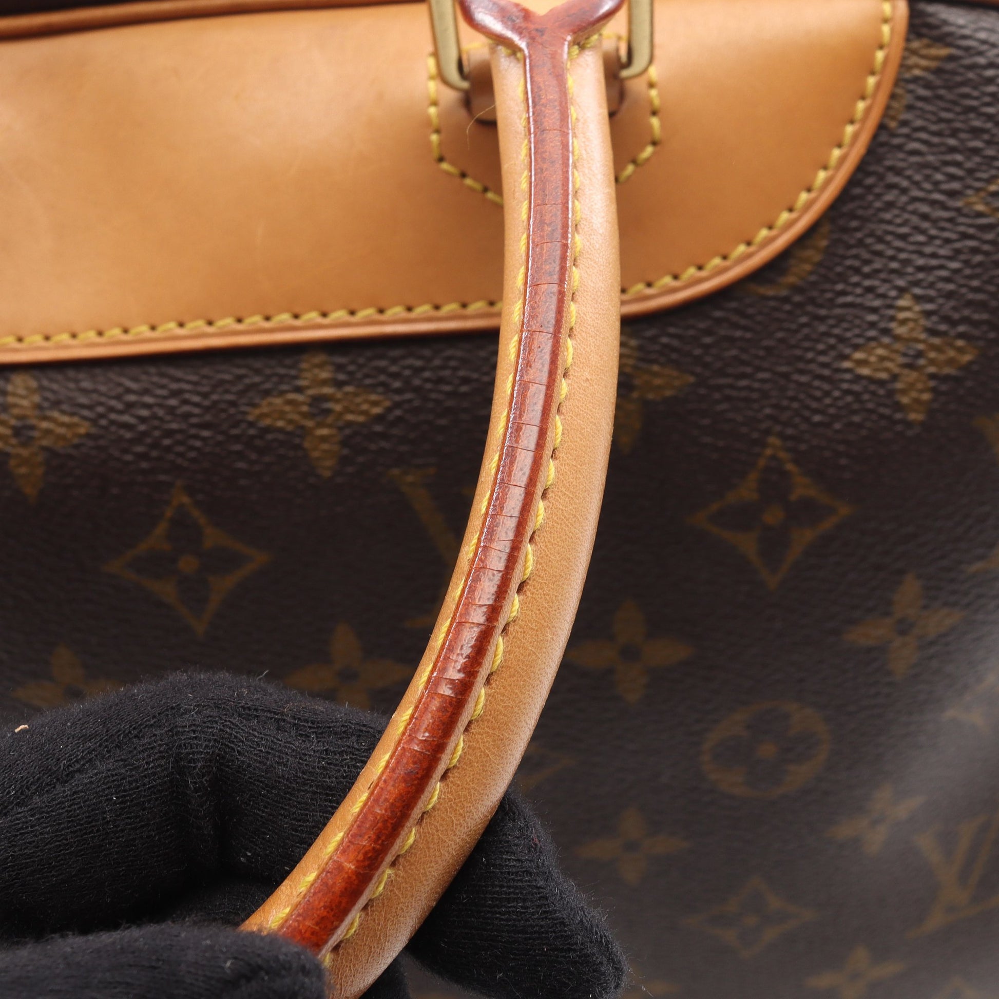 ドーヴィル ボーリングヴァニティ モノグラム ハンドバッグ PVC レザー ブラウン ルイヴィトン バッグ LOUIS VUITTON