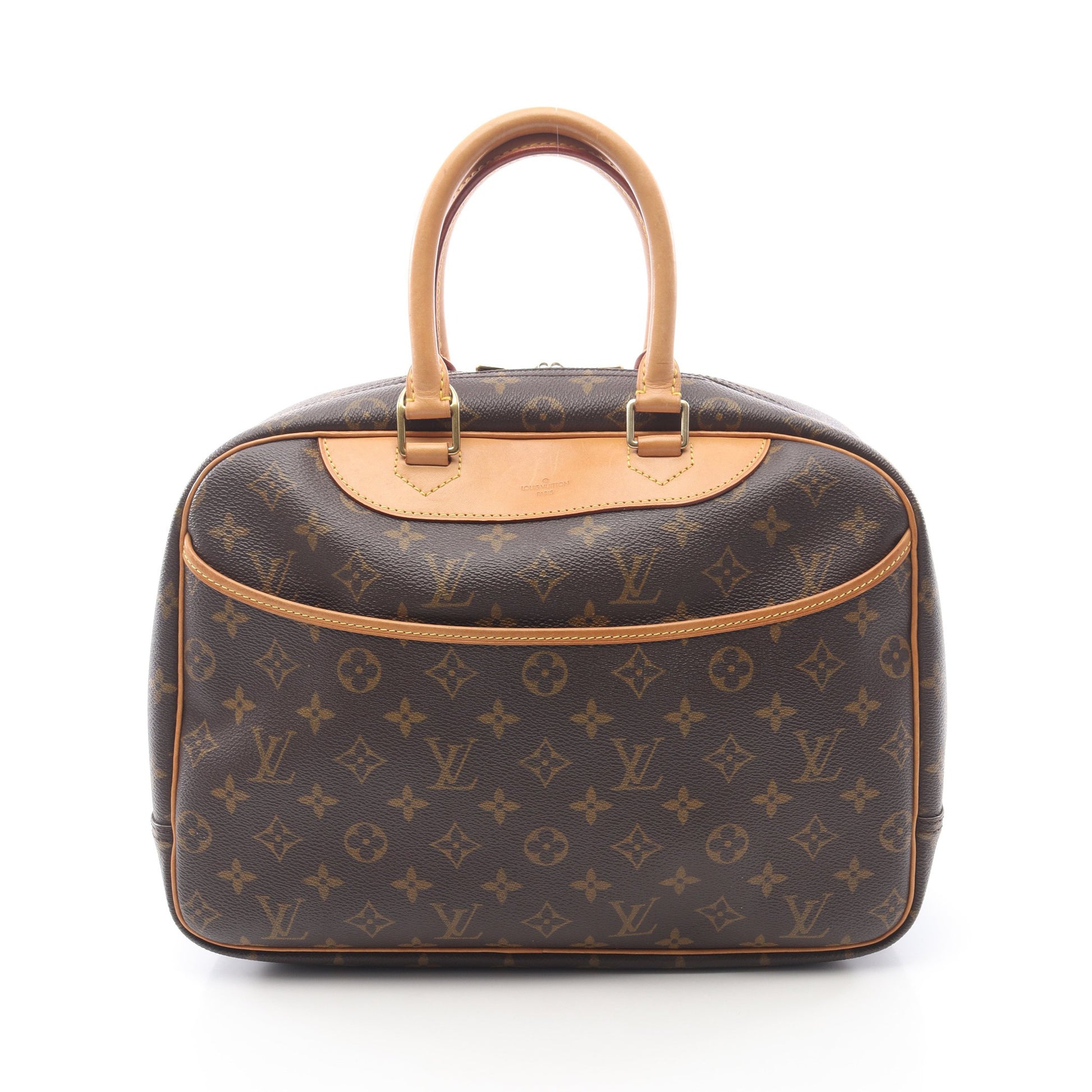 ドーヴィル ボーリングヴァニティ モノグラム ハンドバッグ PVC レザー ブラウン ルイヴィトン バッグ LOUIS VUITTON