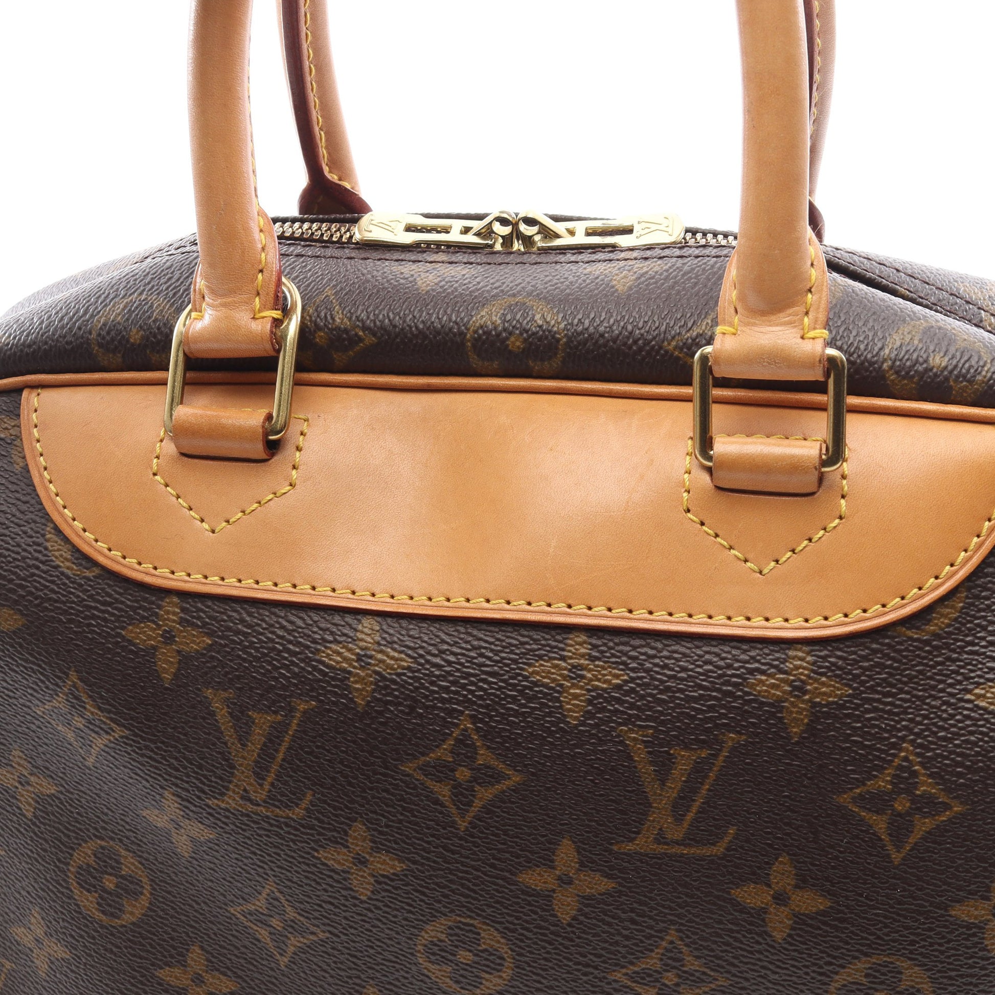 ドーヴィル ボーリングヴァニティ モノグラム ハンドバッグ PVC レザー ブラウン ルイヴィトン バッグ LOUIS VUITTON