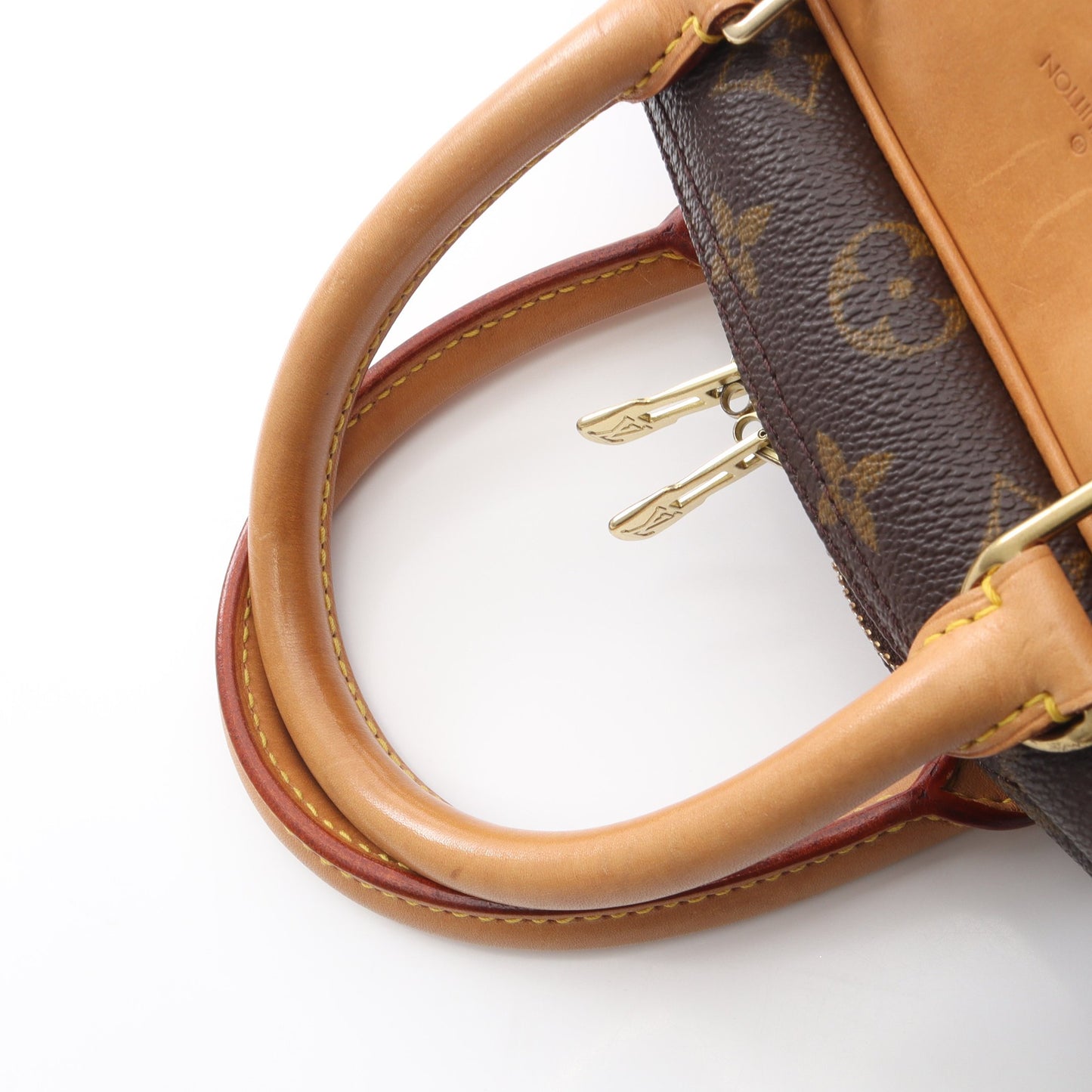 ドーヴィル ボーリングヴァニティ モノグラム ハンドバッグ PVC レザー ブラウン ルイヴィトン バッグ LOUIS VUITTON