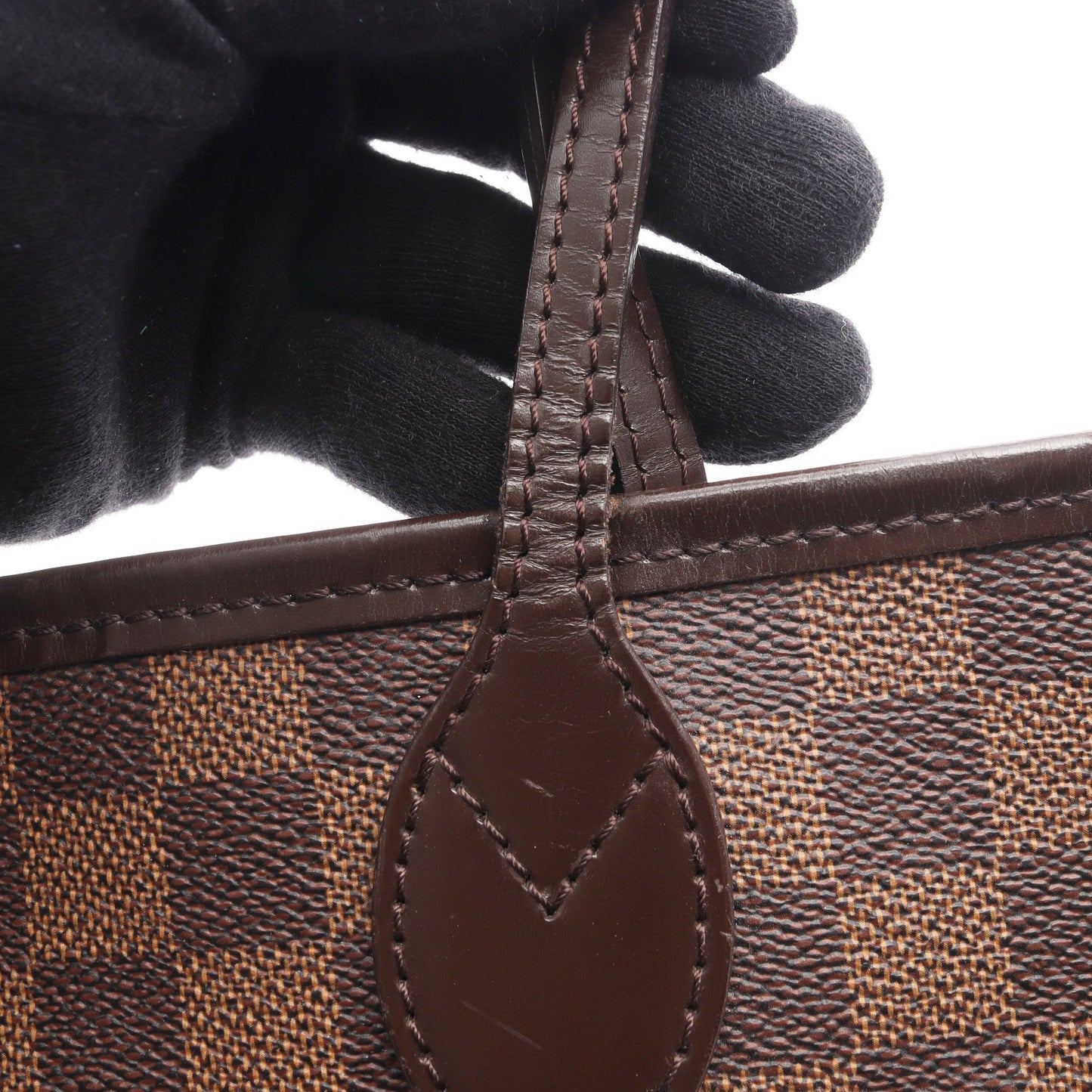 ネヴァーフルMM ダミエエベヌ ショルダーバッグ トートバッグ PVC レザー ブラウン ルイヴィトン バッグ LOUIS VUITTON