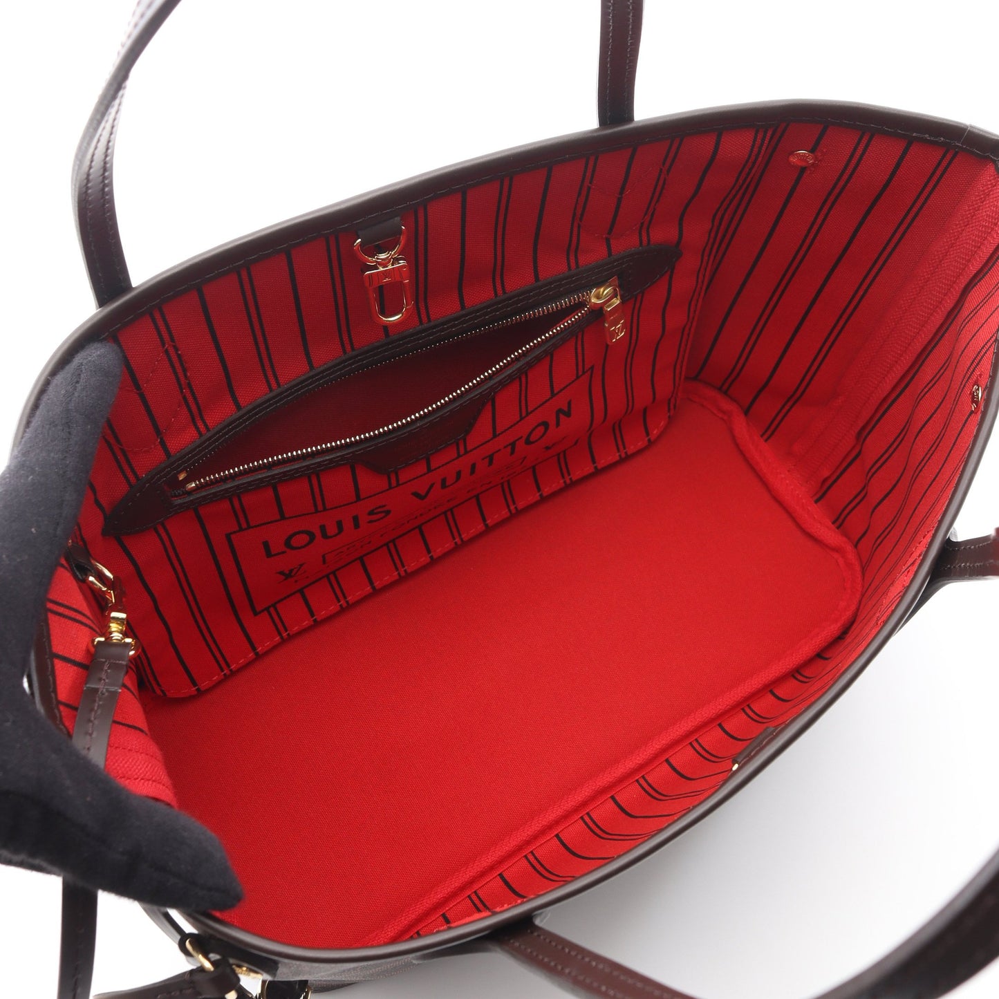 ネヴァーフルPM ダミエエベヌ ハンドバッグ トートバッグ PVC レザー ブラウン ルイヴィトン バッグ LOUIS VUITTON