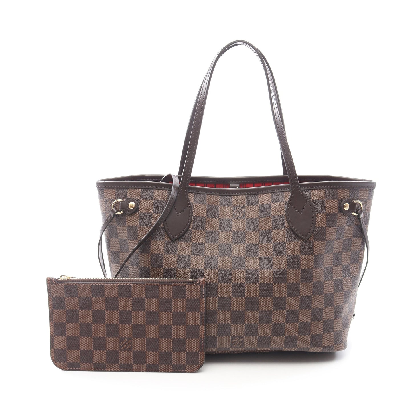 ネヴァーフルPM ダミエエベヌ ハンドバッグ トートバッグ PVC レザー ブラウン ルイヴィトン バッグ LOUIS VUITTON