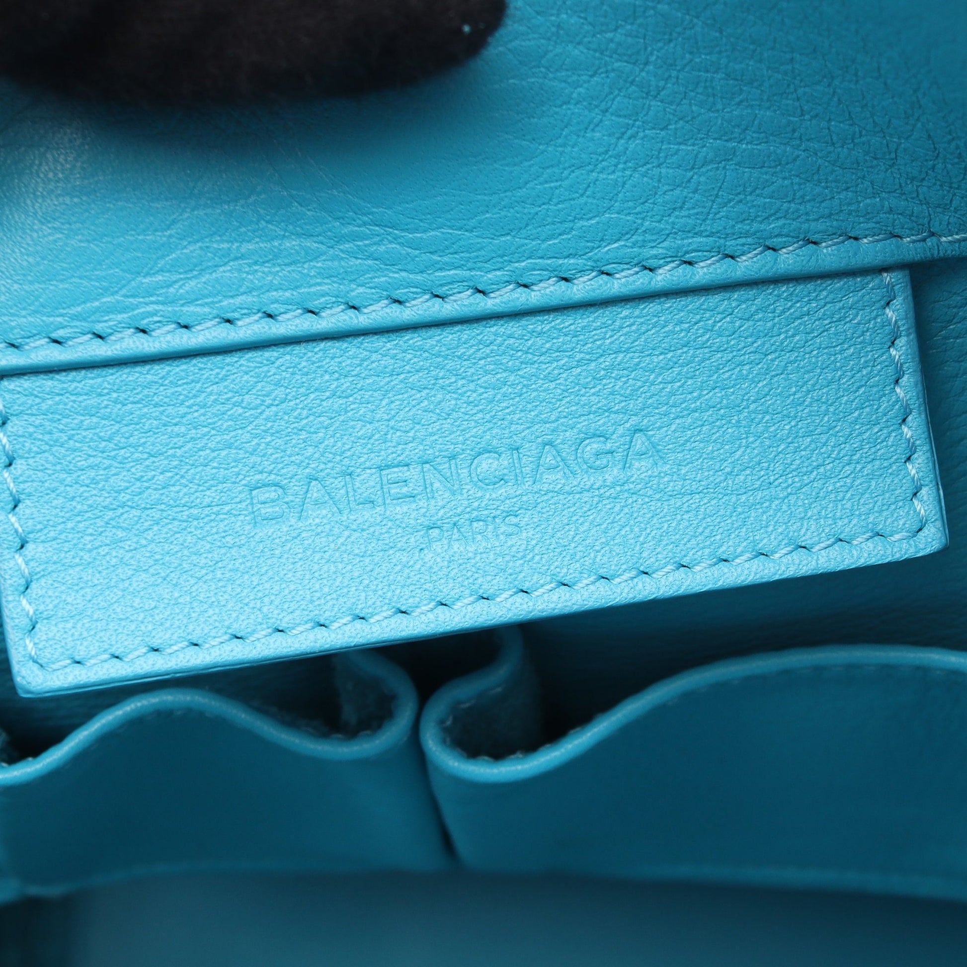ペーパー A5 ハンドバッグ トートバッグ レザー ライトブルー バレンシアガ バッグ BALENCIAGA