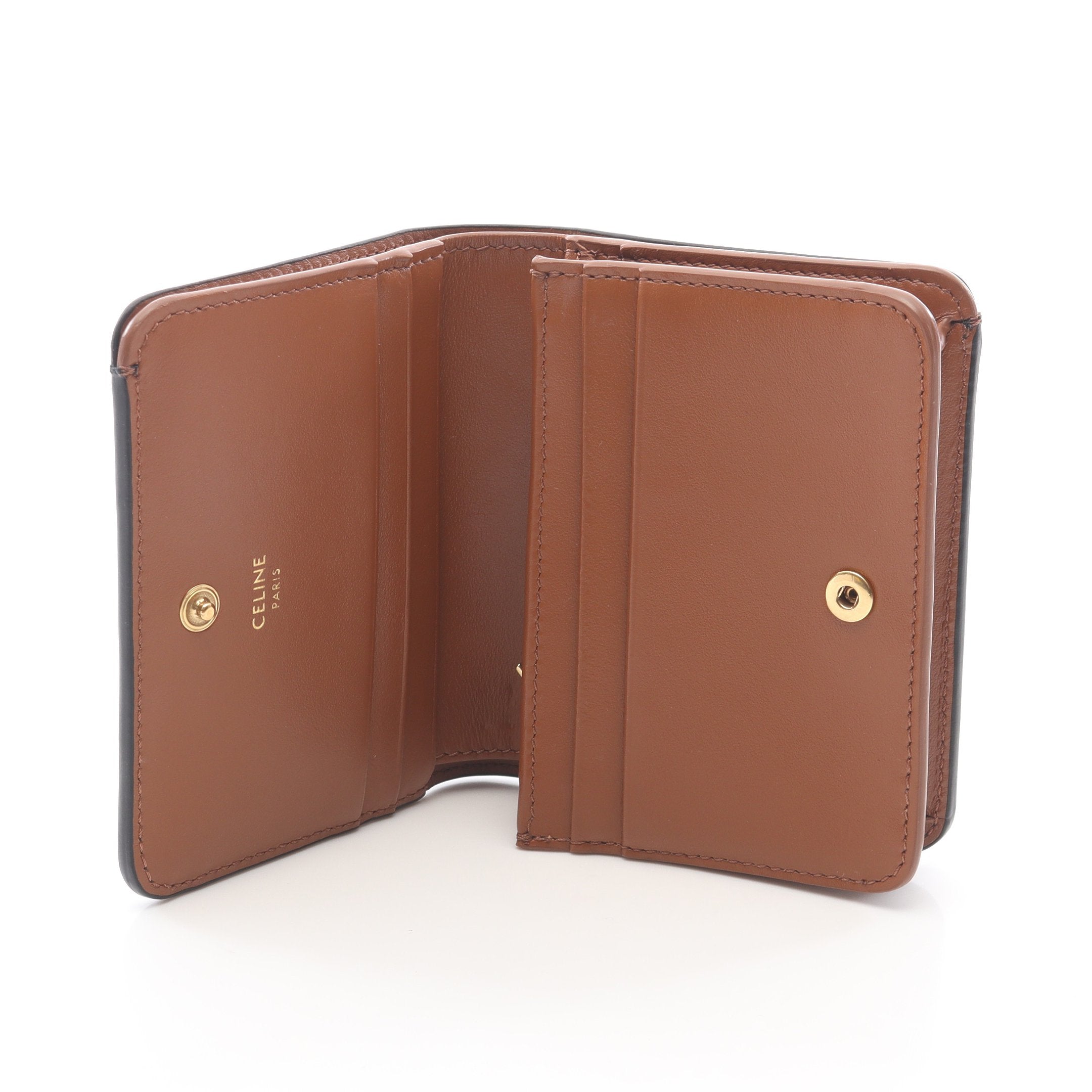 トリオンフ コンパクトウォレット 二つ折り財布 PVC レザー グレー