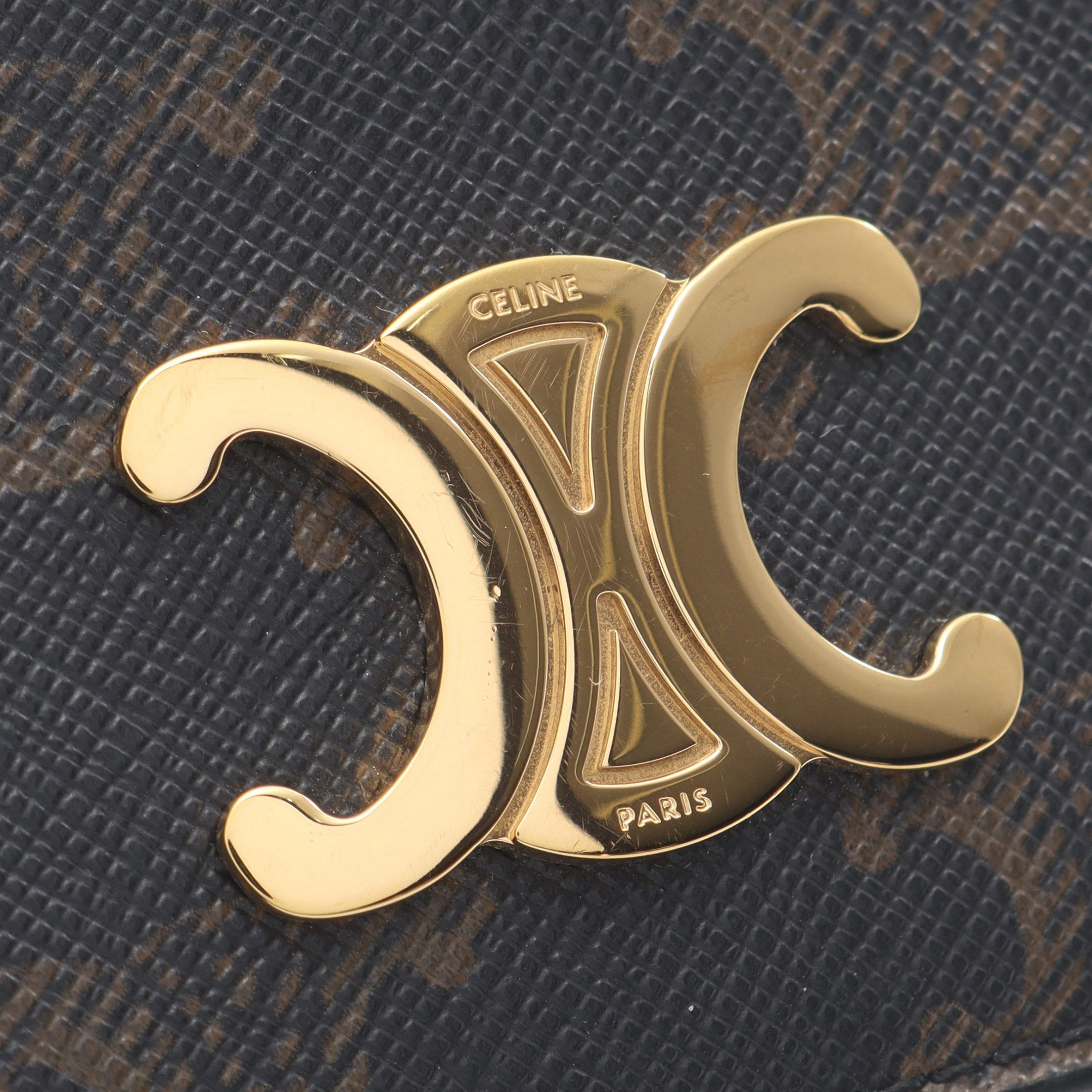 トリオンフ コンパクトウォレット 二つ折り財布 PVC レザー グレー