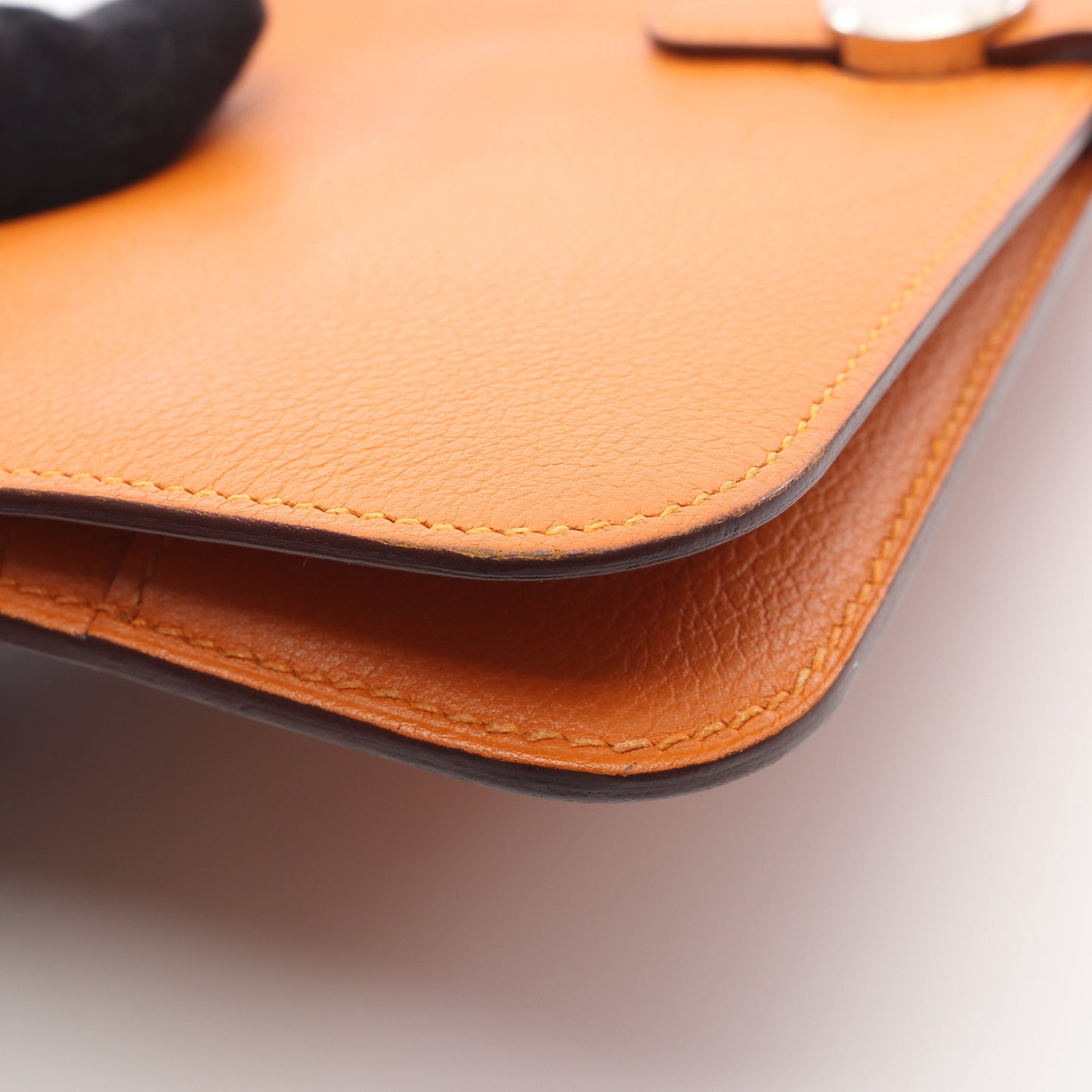 ドゴンロング 二つ折り長財布 エバーカラー オレンジ シルバー金具 D刻印 エルメス 財布・小物 HERMES
