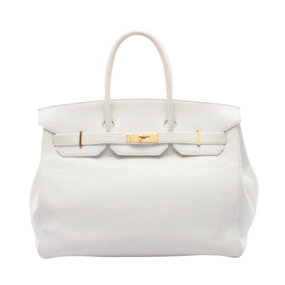 バーキン35 ハンドバッグ トリヨンクレマンス ホワイト ゴールド金具 □G刻印 エルメス バッグ HERMES