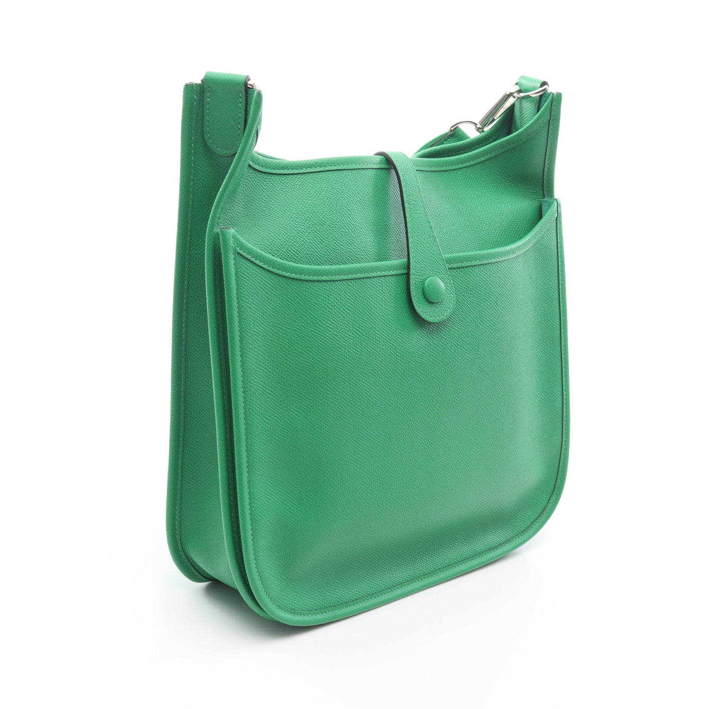 エヴリン 3 トロワ PM バンブー ショルダーバッグ ヴォーエプソン グリーン シルバー金具 T刻印 エルメス バッグ HERMES