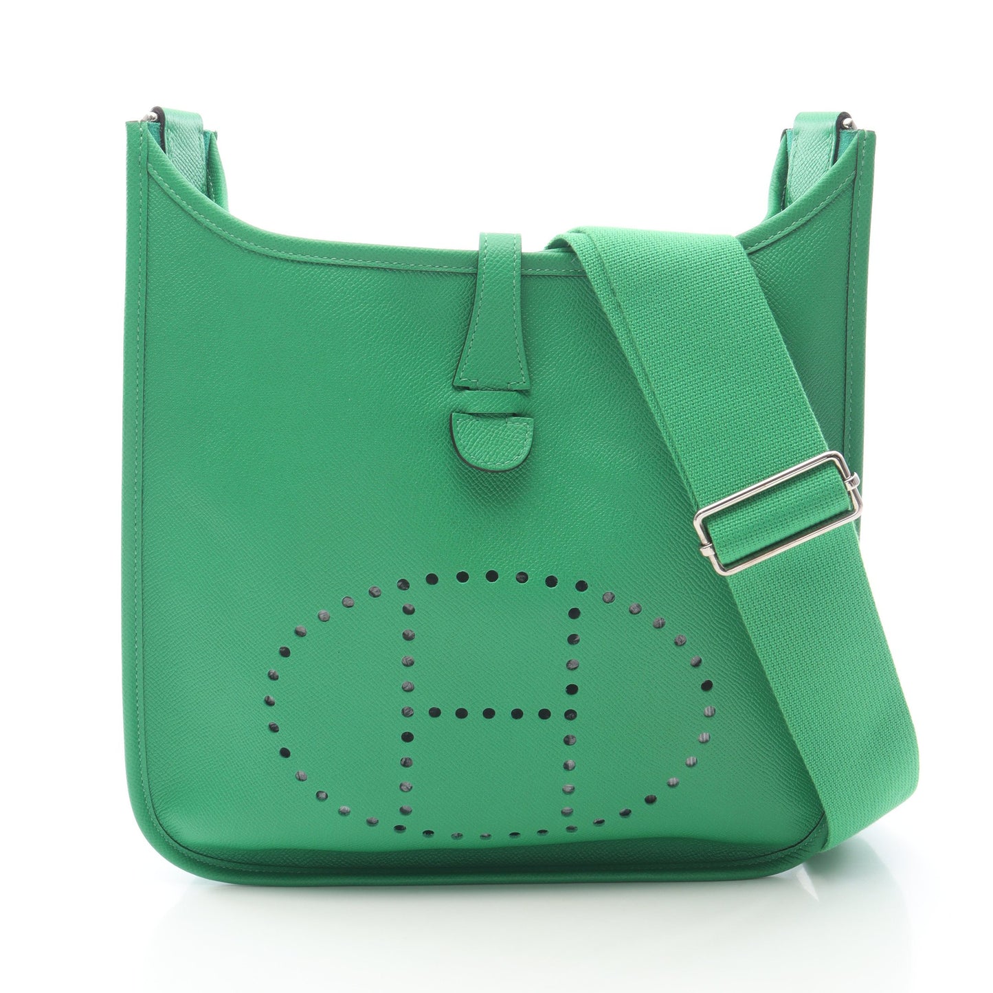 エヴリン 3 トロワ PM バンブー ショルダーバッグ ヴォーエプソン グリーン シルバー金具 T刻印 エルメス バッグ HERMES