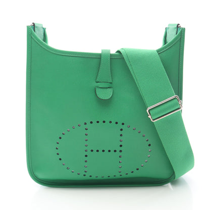 エヴリン 3 トロワ PM バンブー ショルダーバッグ ヴォーエプソン グリーン シルバー金具 T刻印 エルメス バッグ HERMES