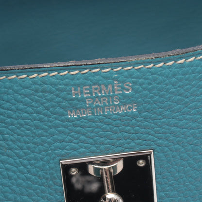 バーキン35 ブルージーン ハンドバッグ トゴ ライトブルー シルバー金具 □H刻印 エルメス バッグ HERMES