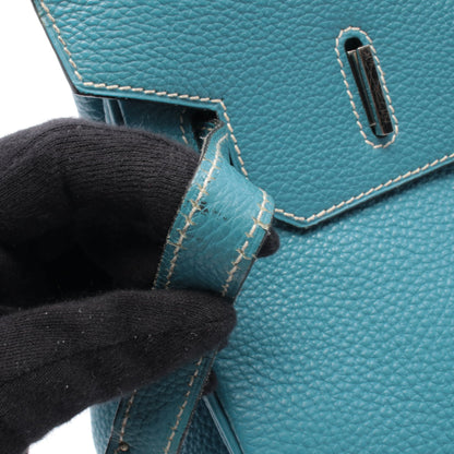 バーキン35 ブルージーン ハンドバッグ トゴ ライトブルー シルバー金具 □H刻印 エルメス バッグ HERMES