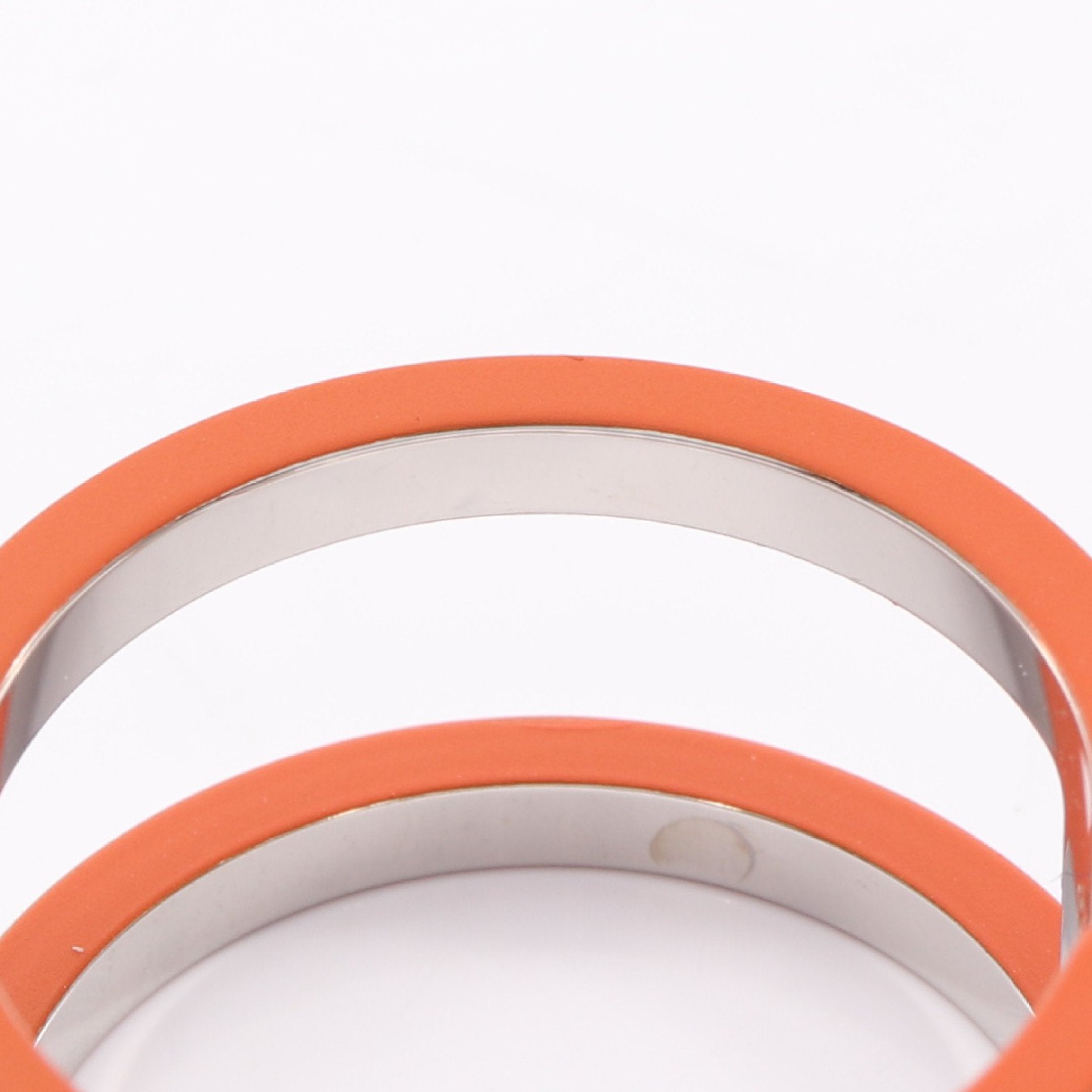 ハレクラニHERMES シルバースカーフリング オレンジ箱付き Hアンロン スカーフリング シルバー オレンジ エルメス – RECLO