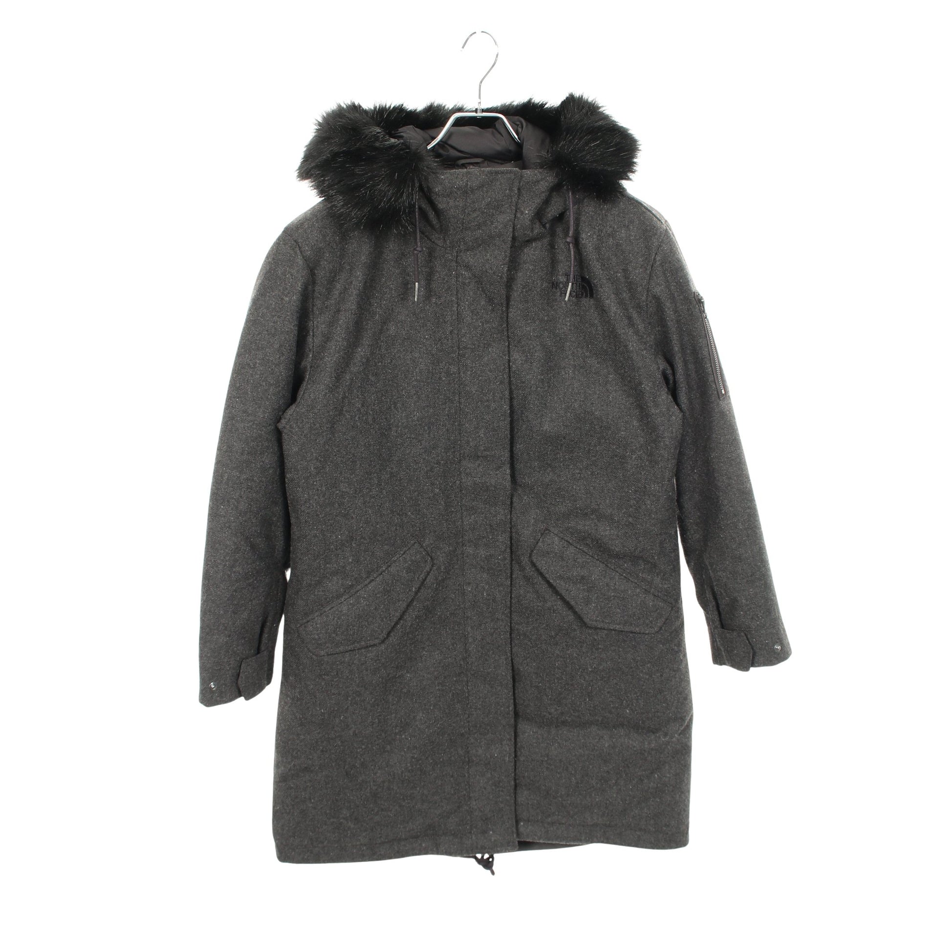 W'S NABOR DOWN COAT フード付き ダウンコート ウール ダークグレー ザノースフェイス ホワイトレーベル アウター THE NORTH FACE WHITE LABEL