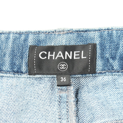 ココマーク ジップアップ デニムパンツ デニム ブルー シャネル ボトムス CHANEL