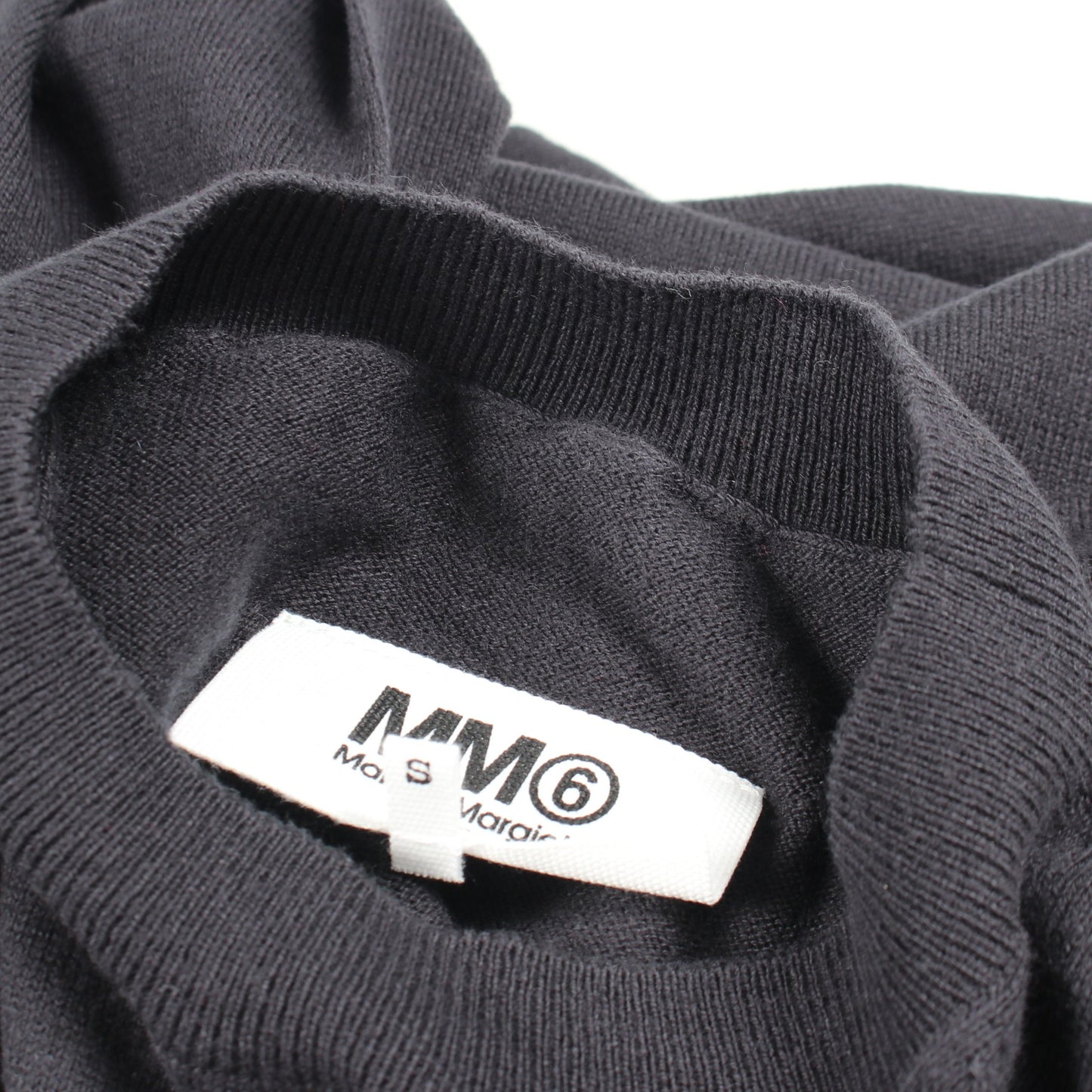 クルーネック ニット コットン カシミヤ ブラック エムエムシックスメゾンマルジェラ トップス MM6 MAISON MARGIELA