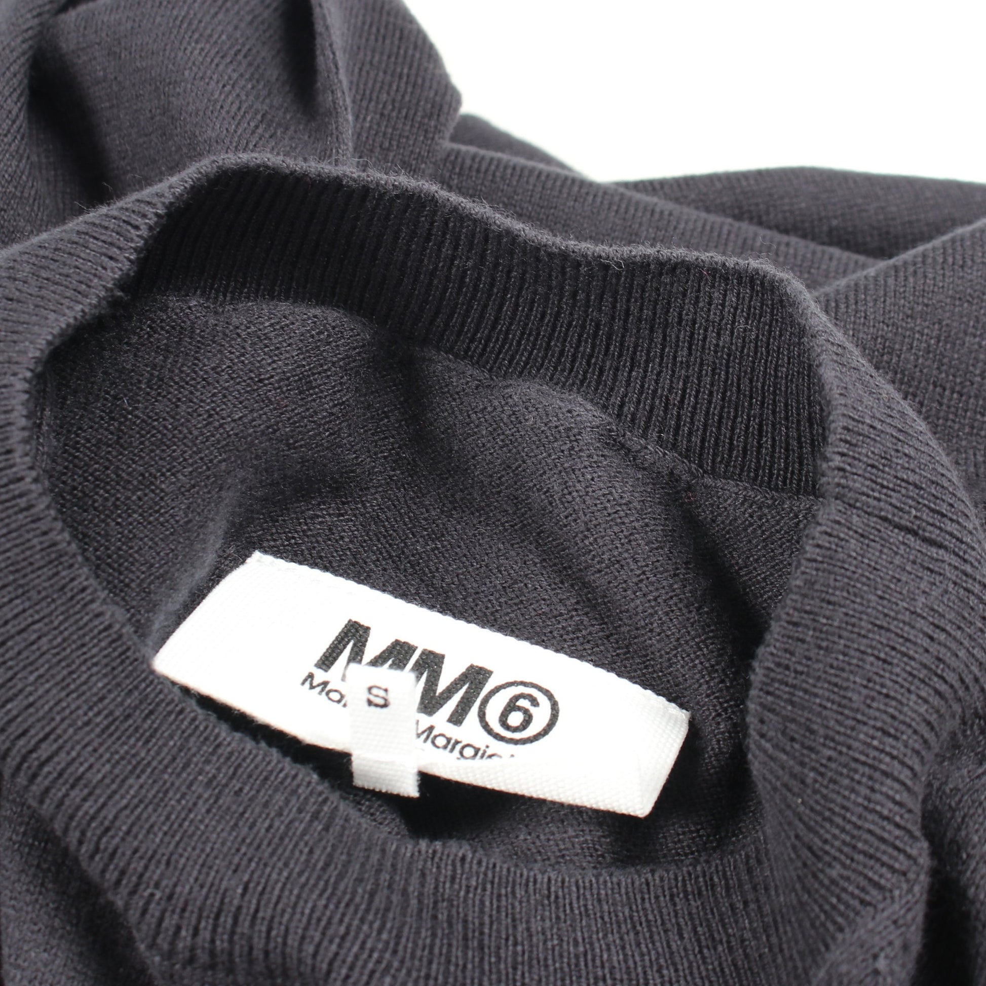 クルーネック ニット コットン カシミヤ ブラック エムエムシックスメゾンマルジェラ トップス MM6 MAISON MARGIELA