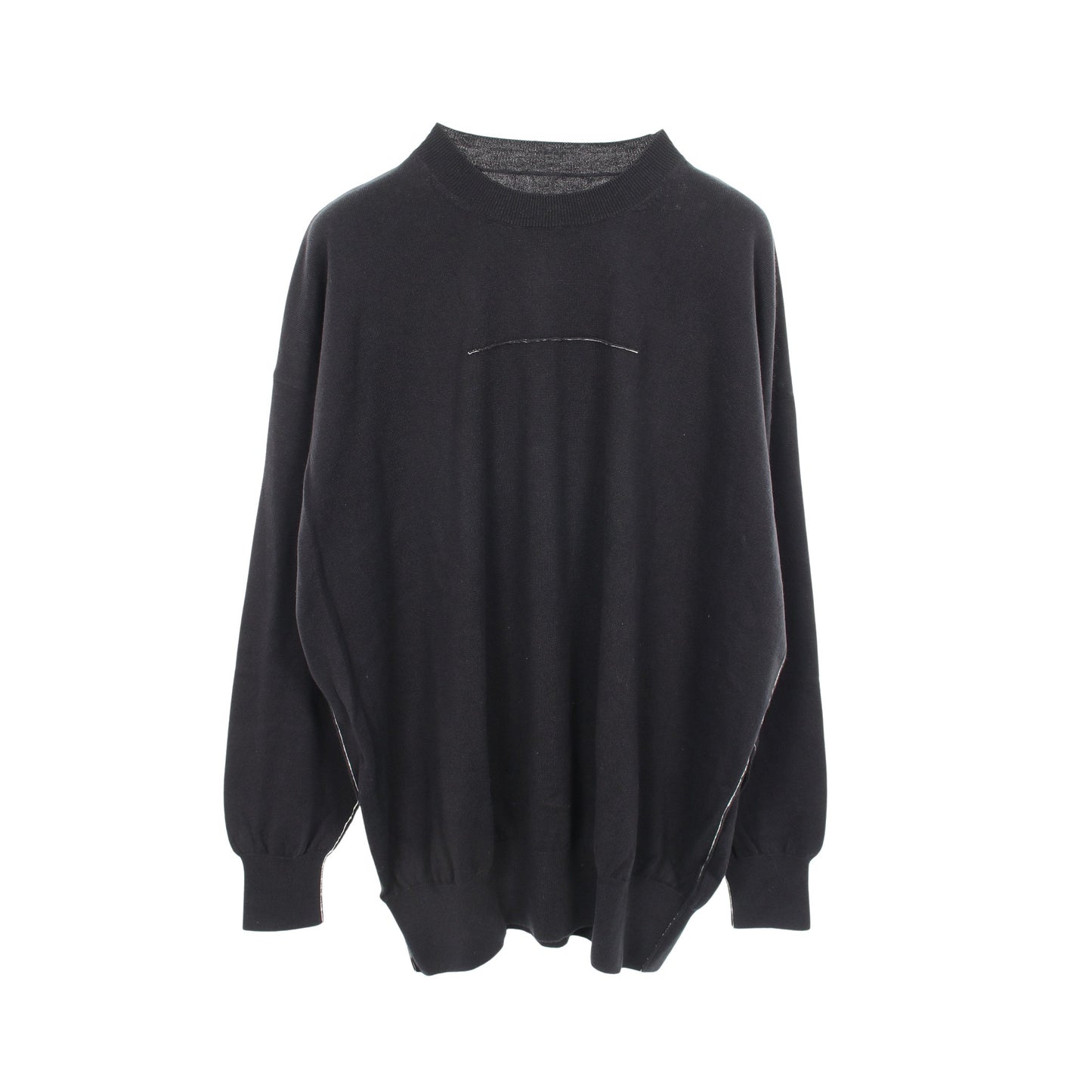 クルーネック ニット コットン カシミヤ ブラック エムエムシックスメゾンマルジェラ トップス MM6 MAISON MARGIELA