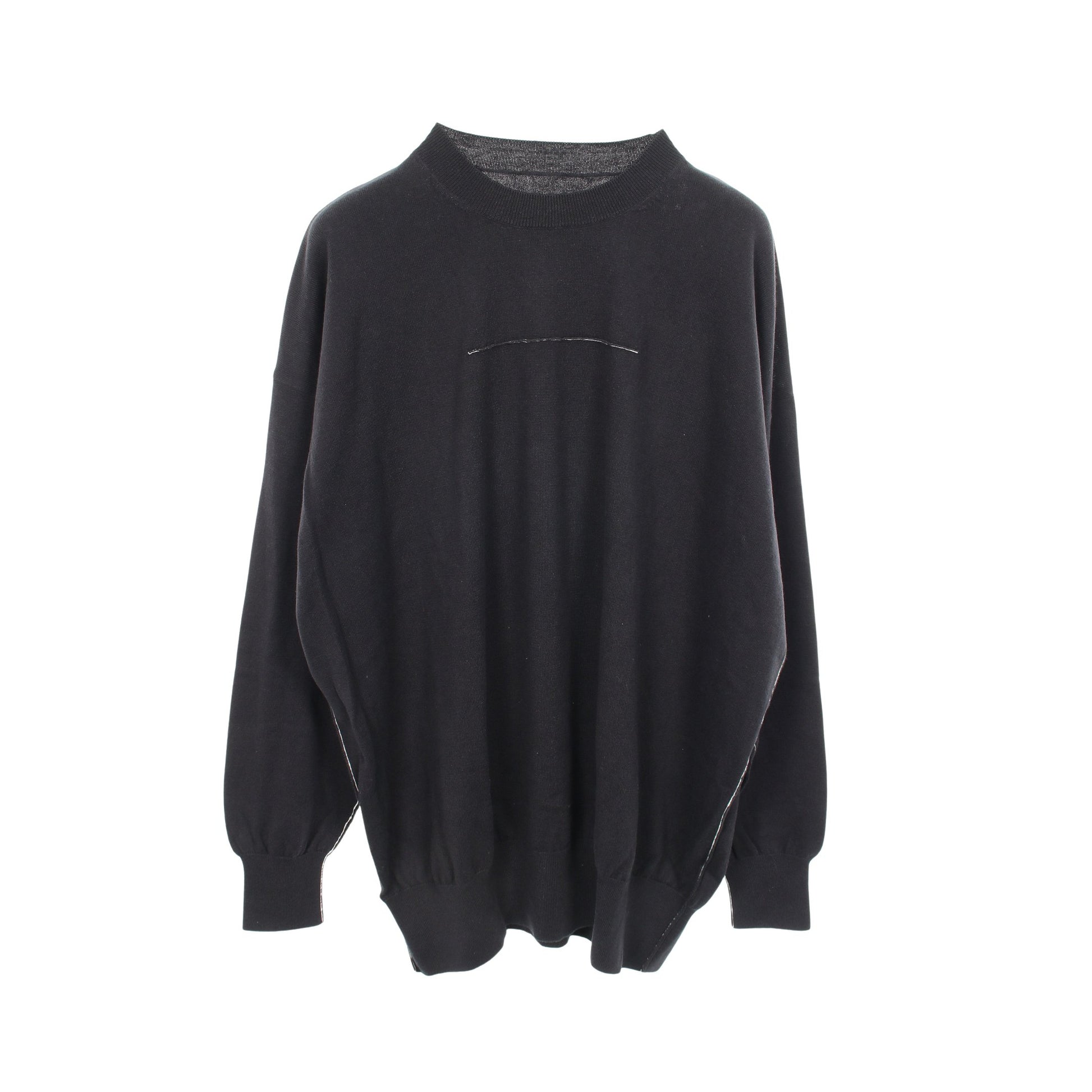 クルーネック ニット コットン カシミヤ ブラック エムエムシックスメゾンマルジェラ トップス MM6 MAISON MARGIELA