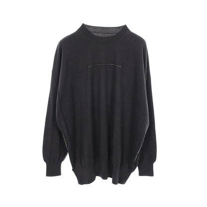 クルーネック ニット コットン カシミヤ ブラック エムエムシックスメゾンマルジェラ トップス MM6 MAISON MARGIELA