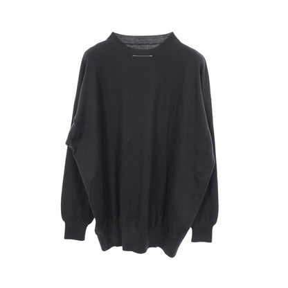 クルーネック ニット コットン カシミヤ ブラック エムエムシックスメゾンマルジェラ トップス MM6 MAISON MARGIELA