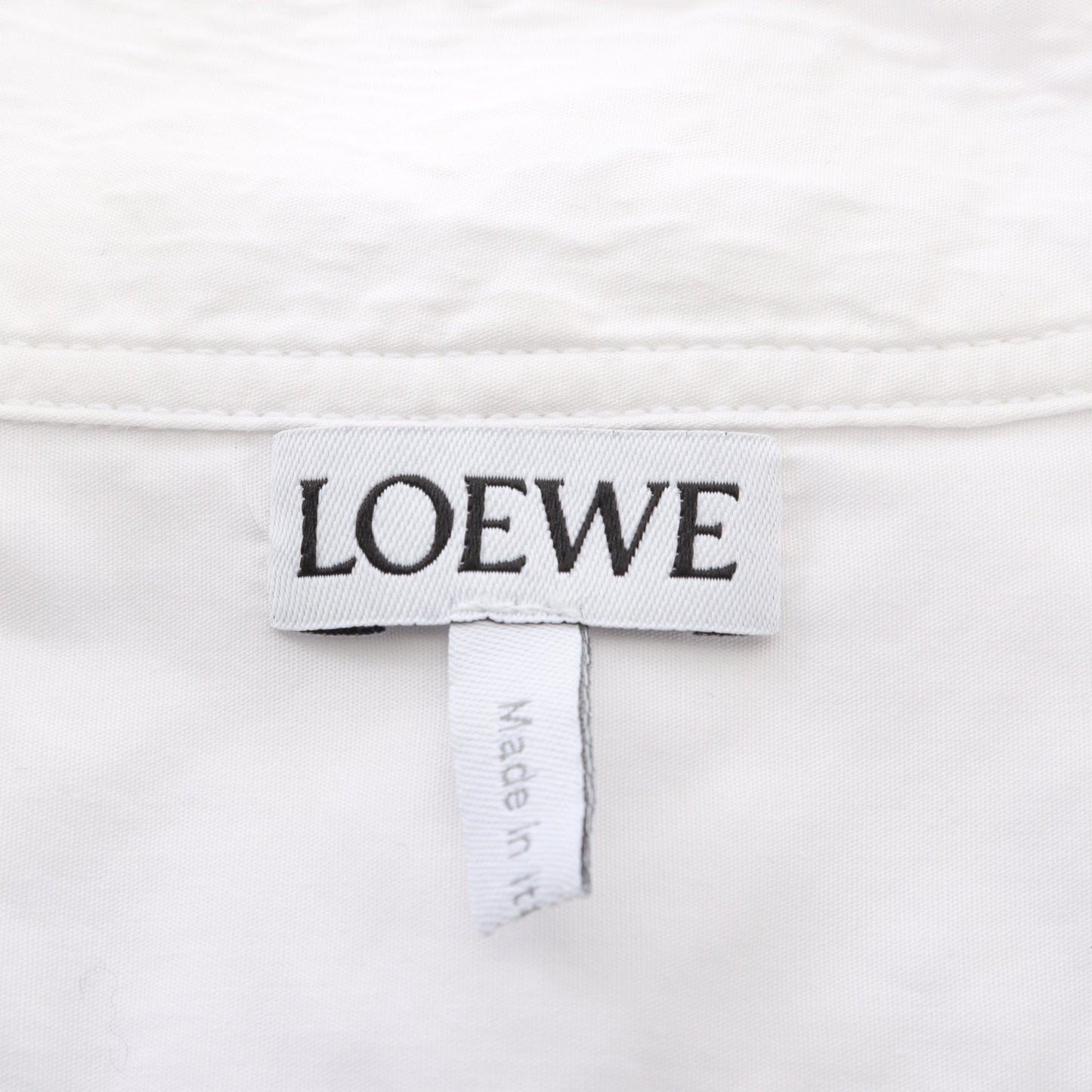 アシンメトリー シャツ 長袖 レース コットン ホワイト ロエベ トップス LOEWE